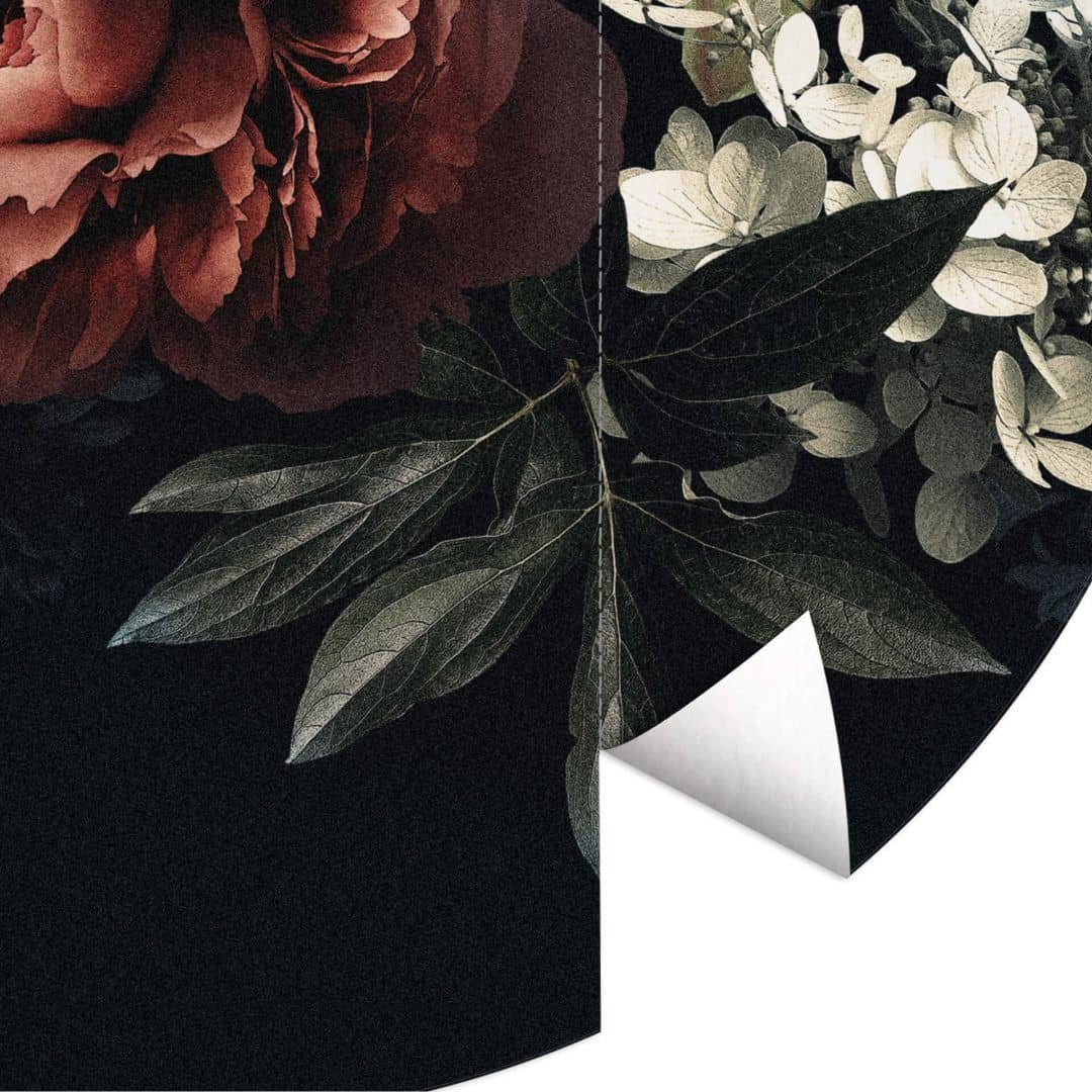 K&L Wall Art Fototapete Fototapete Vintage Rosen Blumenbouquet Vliestapete Rund Tapete, Rosenbouquet Tapete