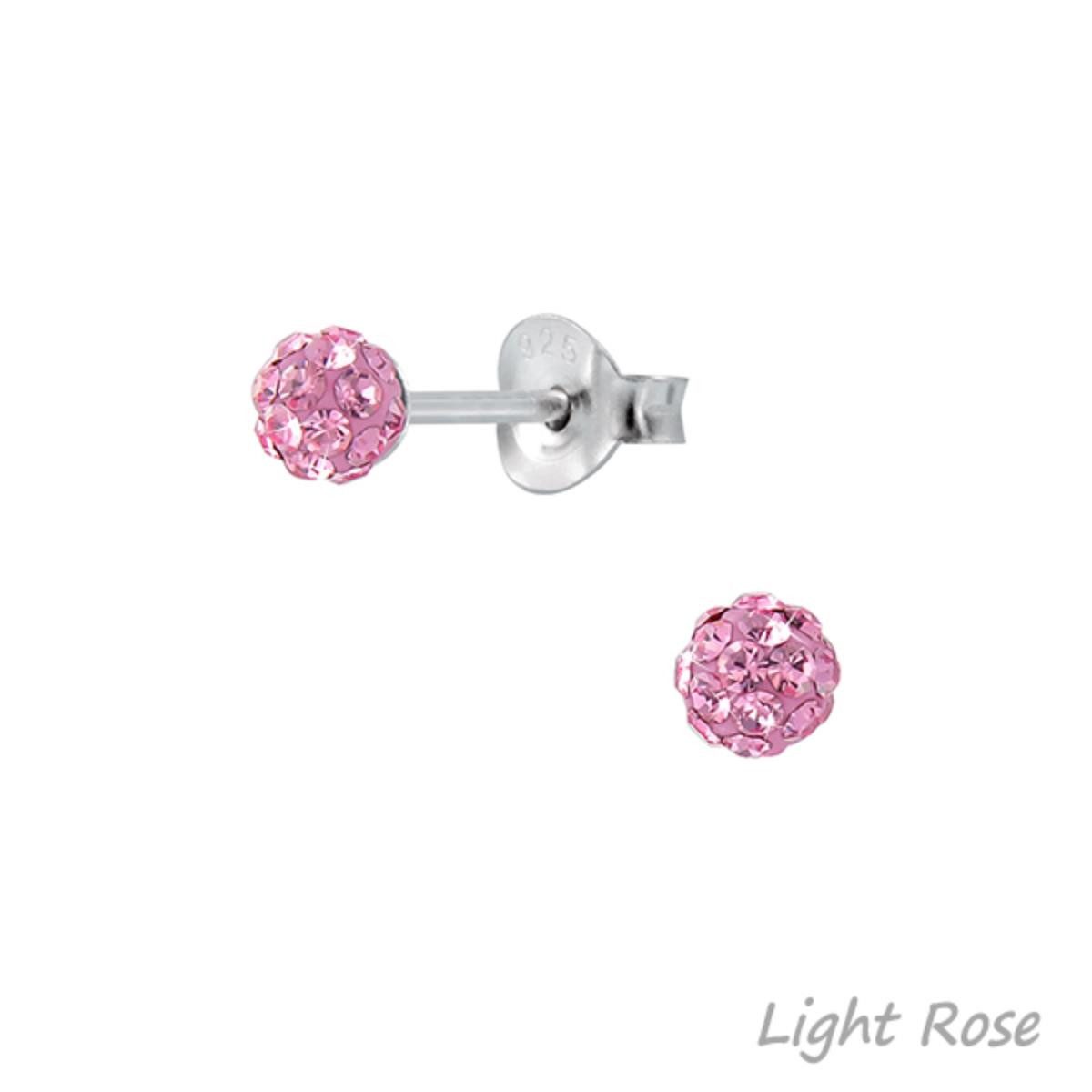 Paar Ohrstecker Kristall Kugel Ball Ohrstecker 925 Silber Ohrringe rund „Shamballa“