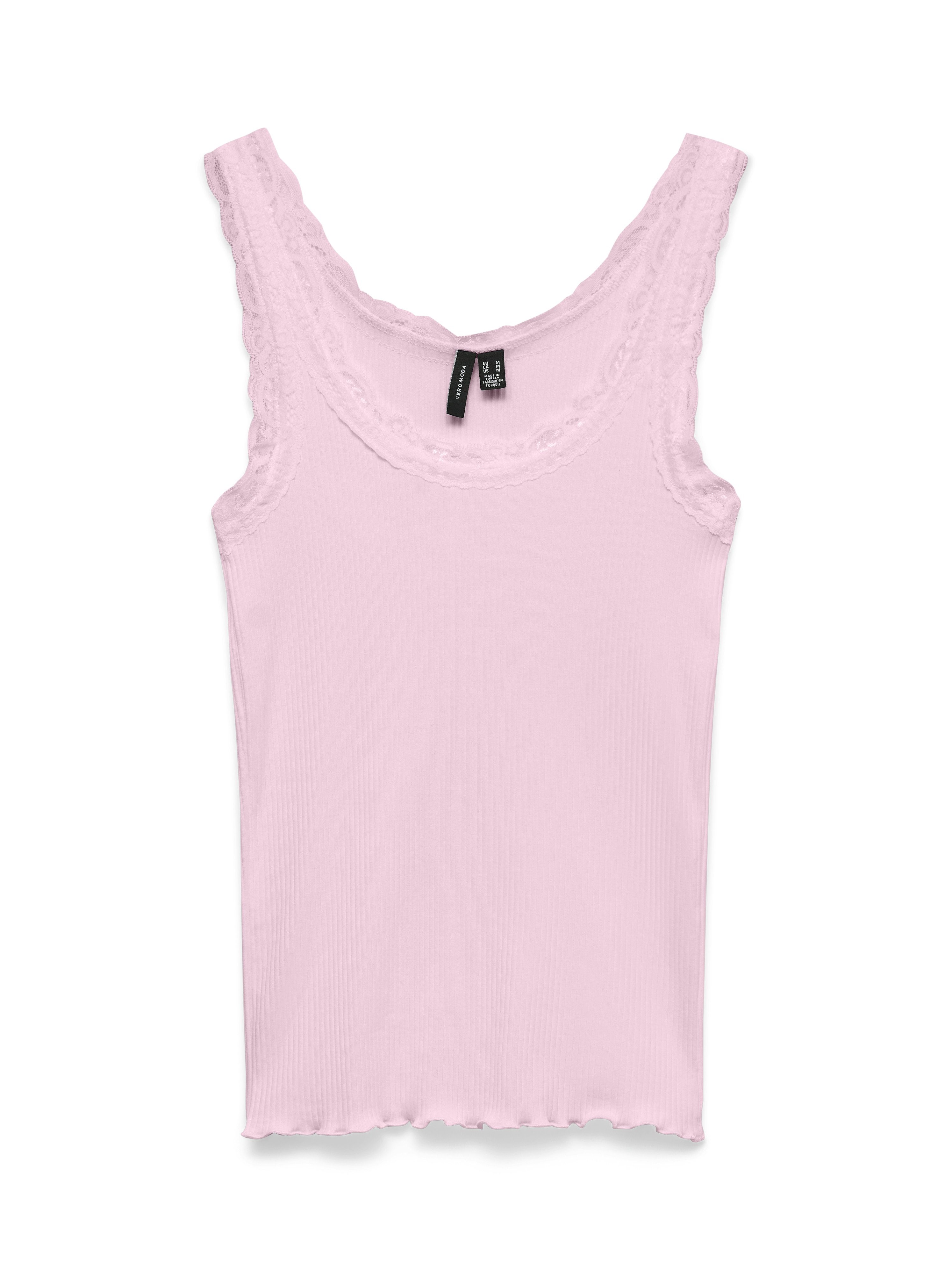 Vero Moda Tanktop VMNANA LACE TANK TOP JRS NOOS Baumwollmischung