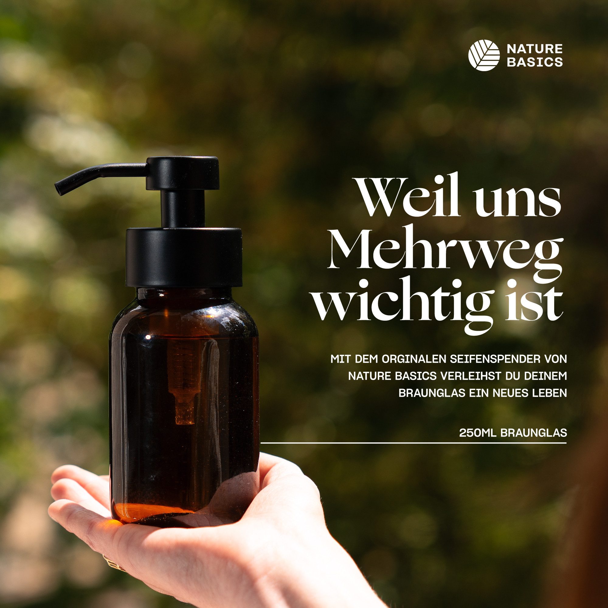 Nature Basics Vorratsglas Vorratsdosen Glas Set - 4 x 400 ml - Braunglas mit Gewinde, (4x 400 ml) – Bild 5 von 5