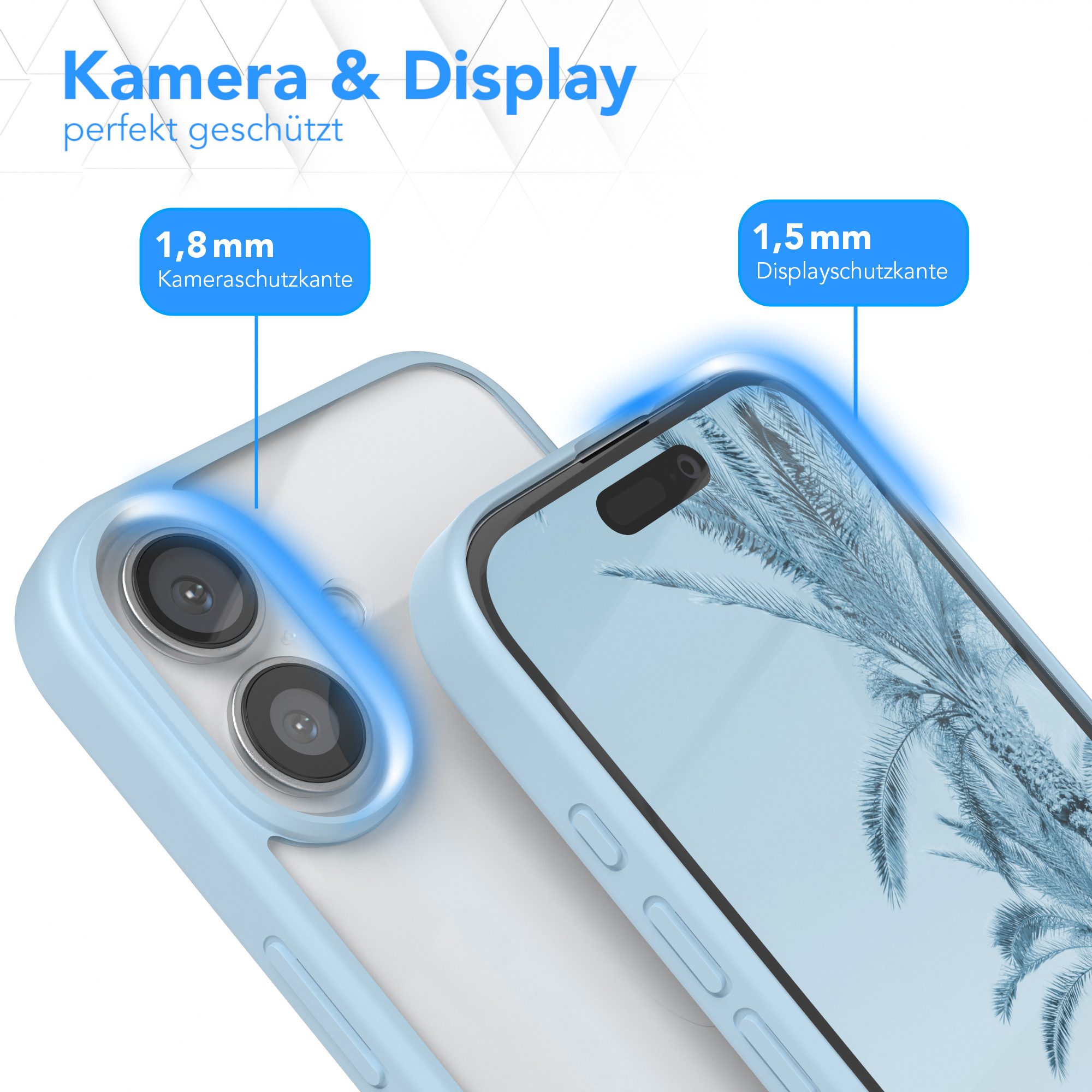 EAZY CASE Handyhülle Bumper Case für Apple iPhone 16 6,1 Zoll, Schutzhülle Kameraschutz kratzfest Back Cover Displayschutz Minz Grün