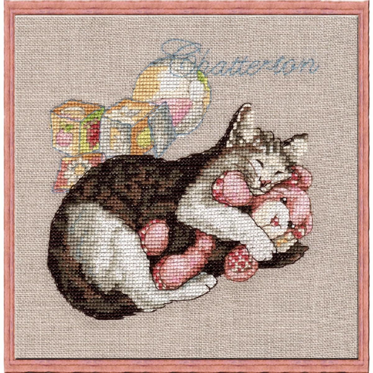 Kreativset Nimue Kreuzstich Set "Chatterton", Zählmuster, 117K, 15x11cm