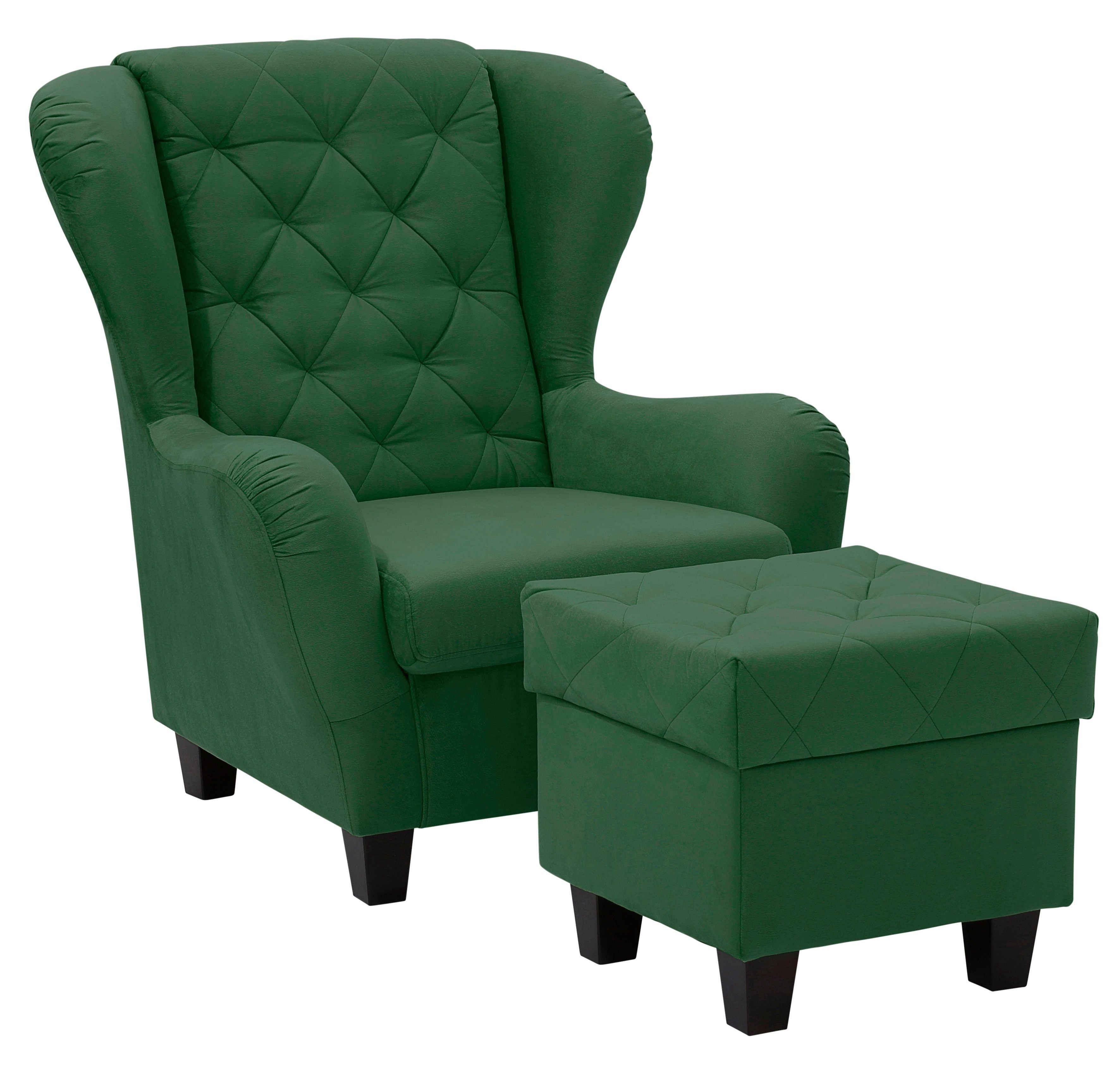 Home affaire Ohrensessel Alexandra, incl. Hocker, günstig online kaufen