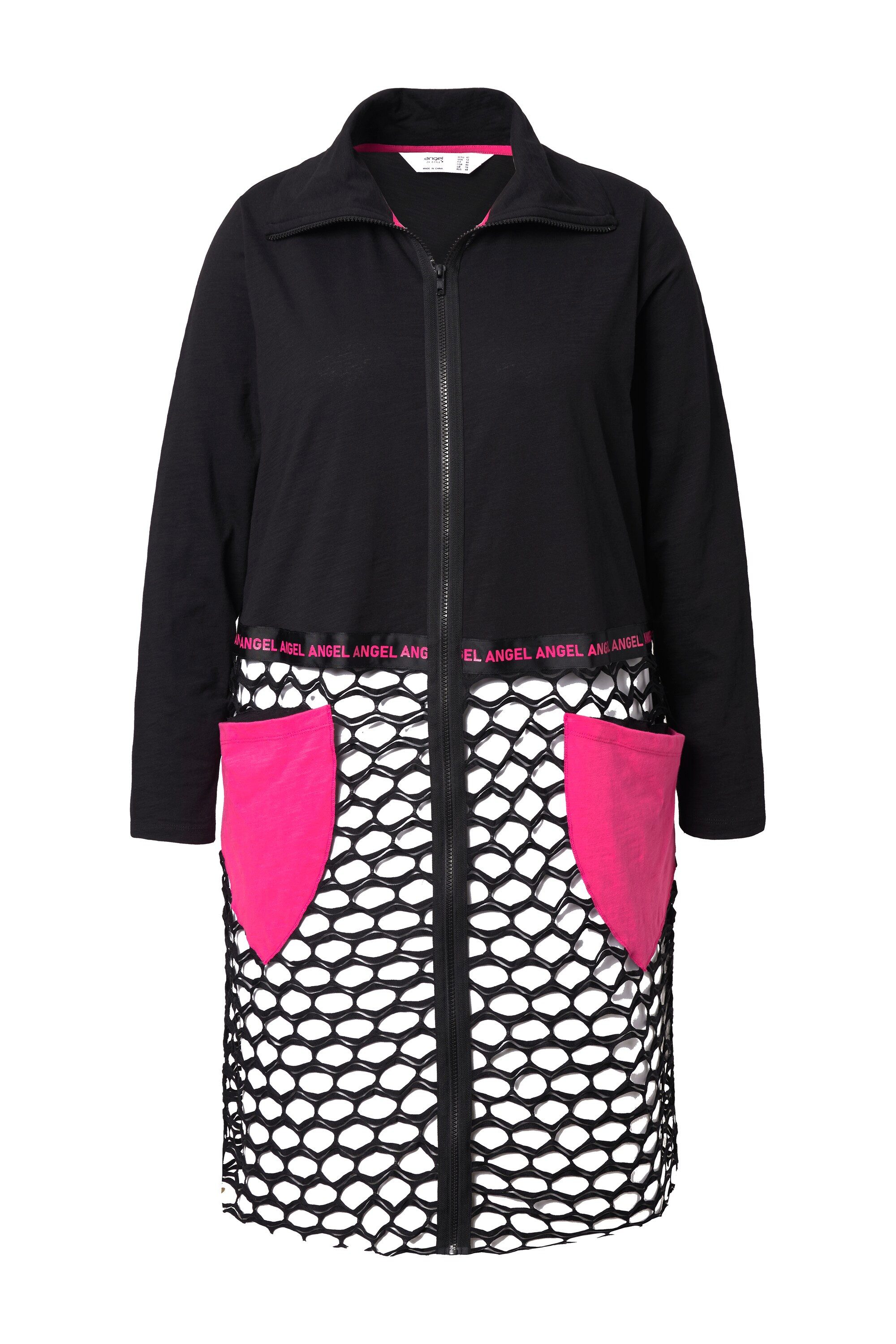 Angel of Style Sommerjacke Shirtjacke Straight Fit Jersey und Netz günstig online kaufen