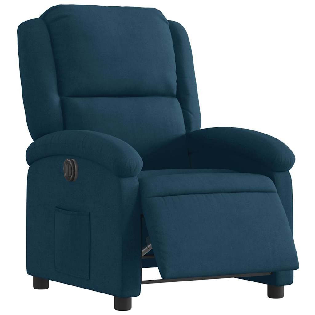 vidaXL Sessel Relaxsessel Elektrisch Blau Samt (1-St)
