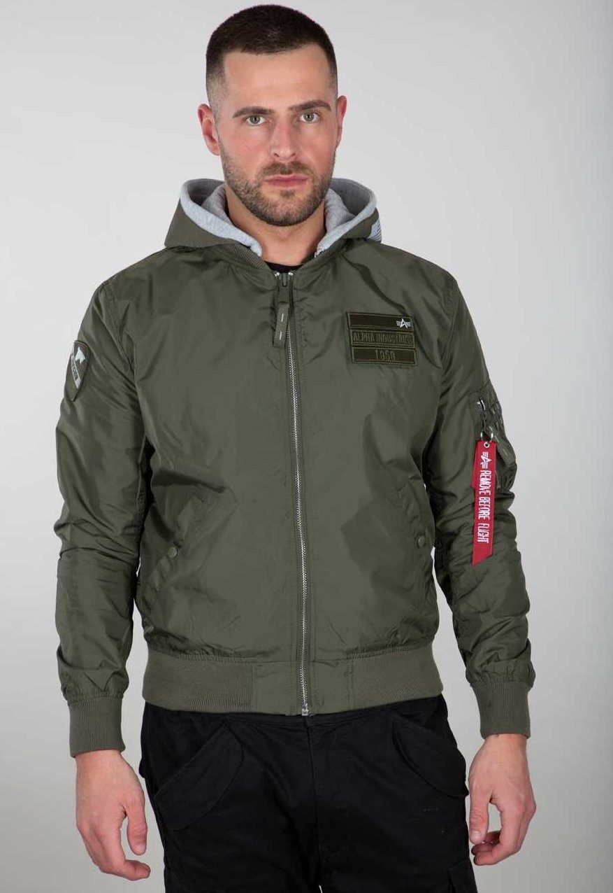 Alpha Industries Funktionsjacke Fliegerjacke MA-1 TT Custom mit Kapuze olivegrün Herren