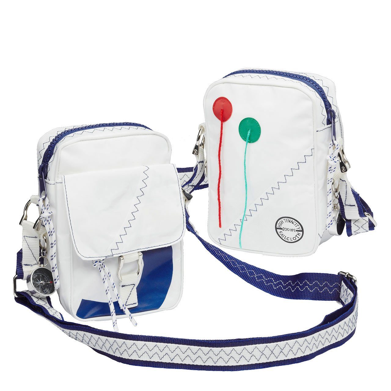 Trend Marine Schultertasche Sea Pearl Schultertasche Weiß/Marineblau aus Segeltuch