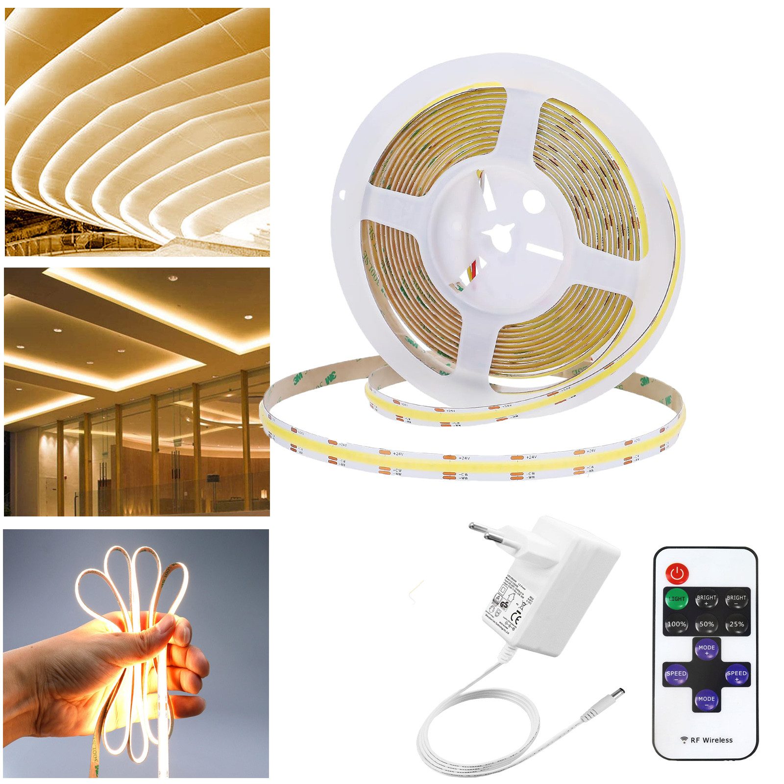 Jibenhome LED Stripe COB-LED-Lichtstreifen 5M 1600 günstig online kaufen