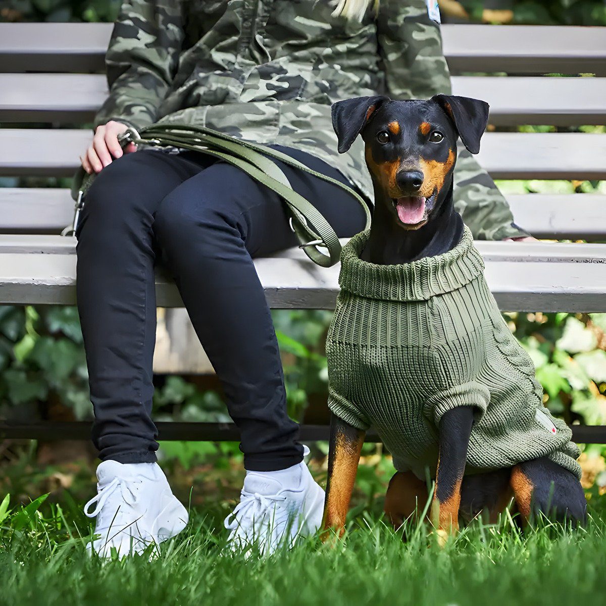 Wolters Hundepullover Zopf-Strickpullover olive