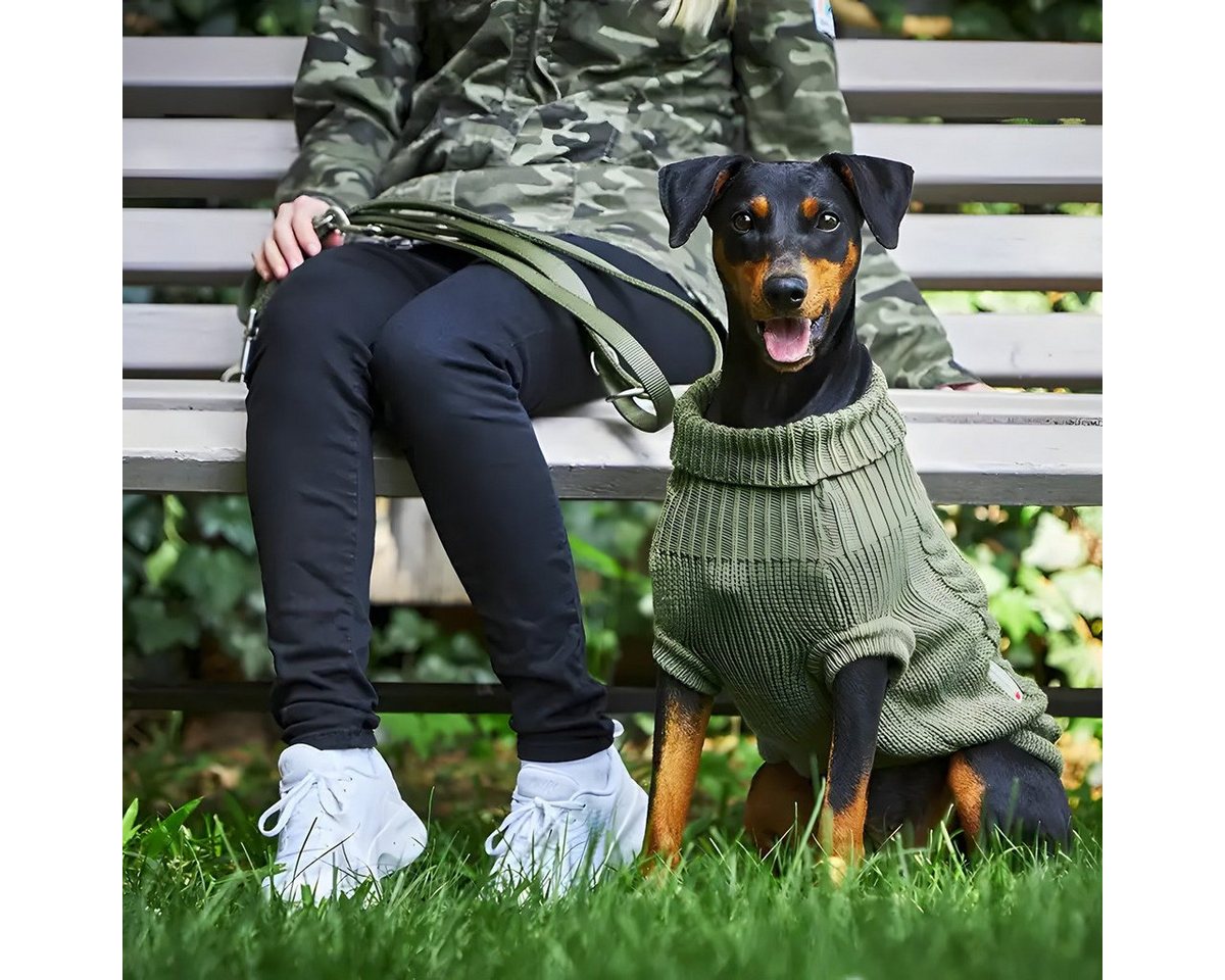 Thumbnail - Wolters Hundepullover Zopf-Strickpullover olive
