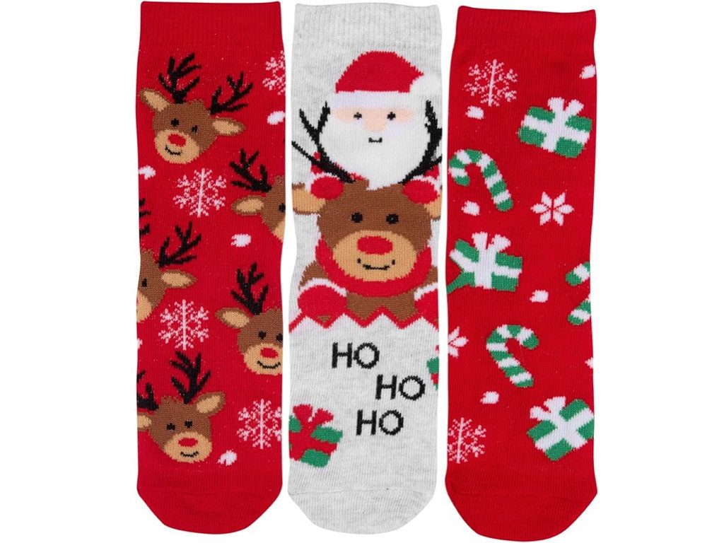 United Labels® Socken Rentier Santa - Weihnachtssocken (3er Pack)