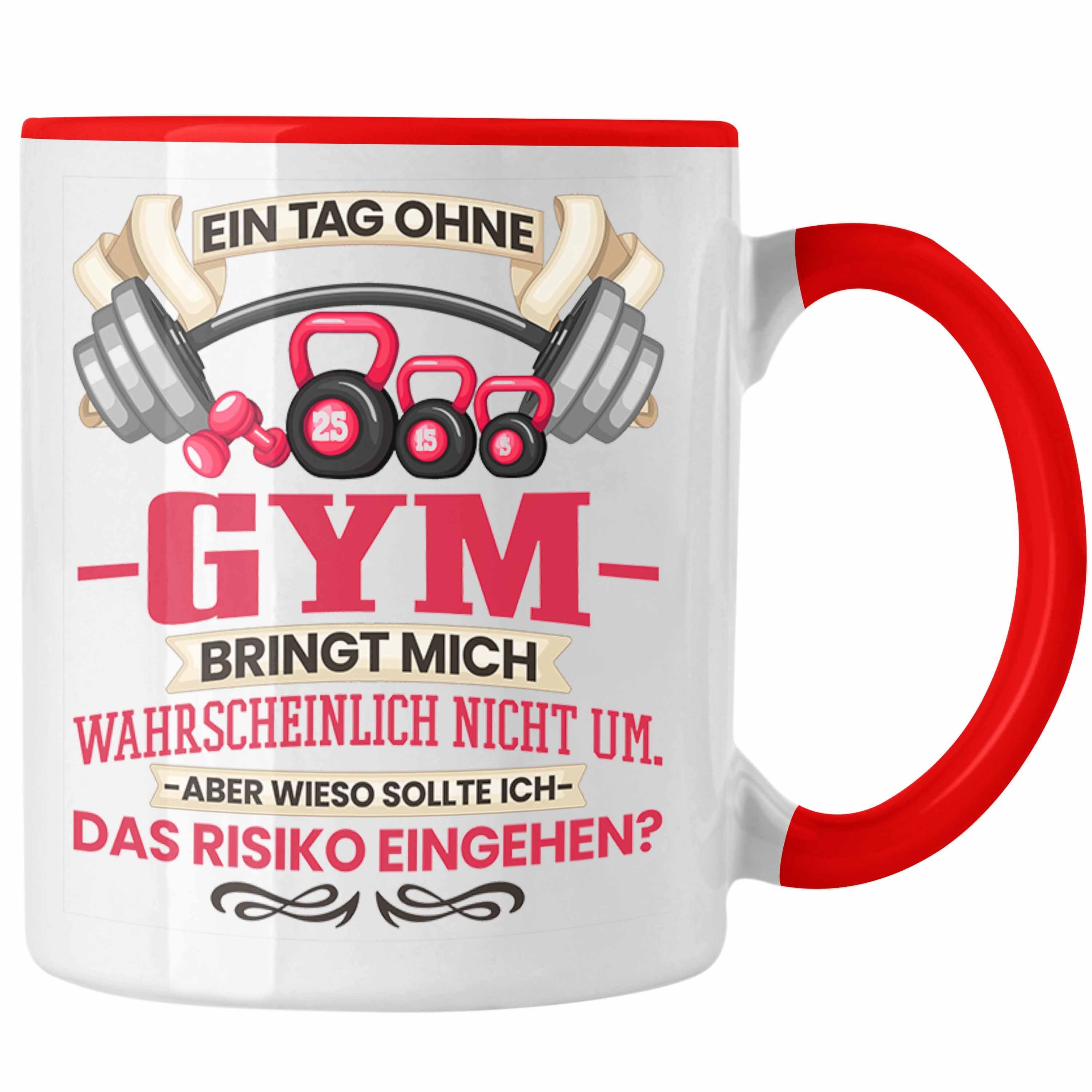 Trendation Tasse Trendation - Gym Tasse Geschenk Fitness Spruch Geschenkidee für Fitnes Rot | Teetassen
