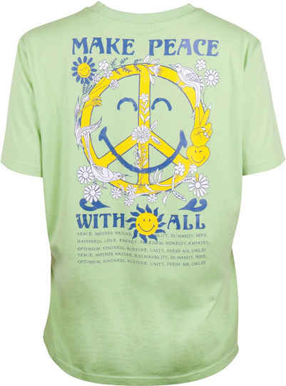 Capelli New York T-Shirt mit Peace Zeichen Rückendruck - Smiley Word Collection