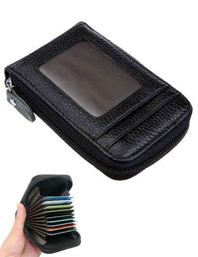 Alster Herz Geldbörse Damen kleine portemonnaie Echtleder, mit 10 Fächern und Münzfach H0380, RFID-Schutz und mit Reißverschluss
