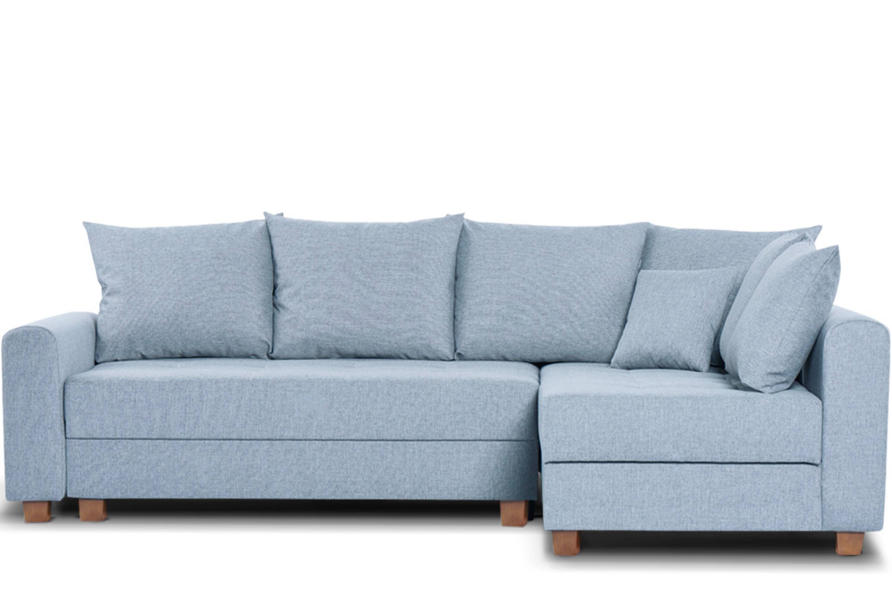 durch Ecksofa Reißverschluss REVO blau abnehmbar mane, | blau Kissenbezug 2 mit bettkasten, universelle Ecksofa mit Konsimo