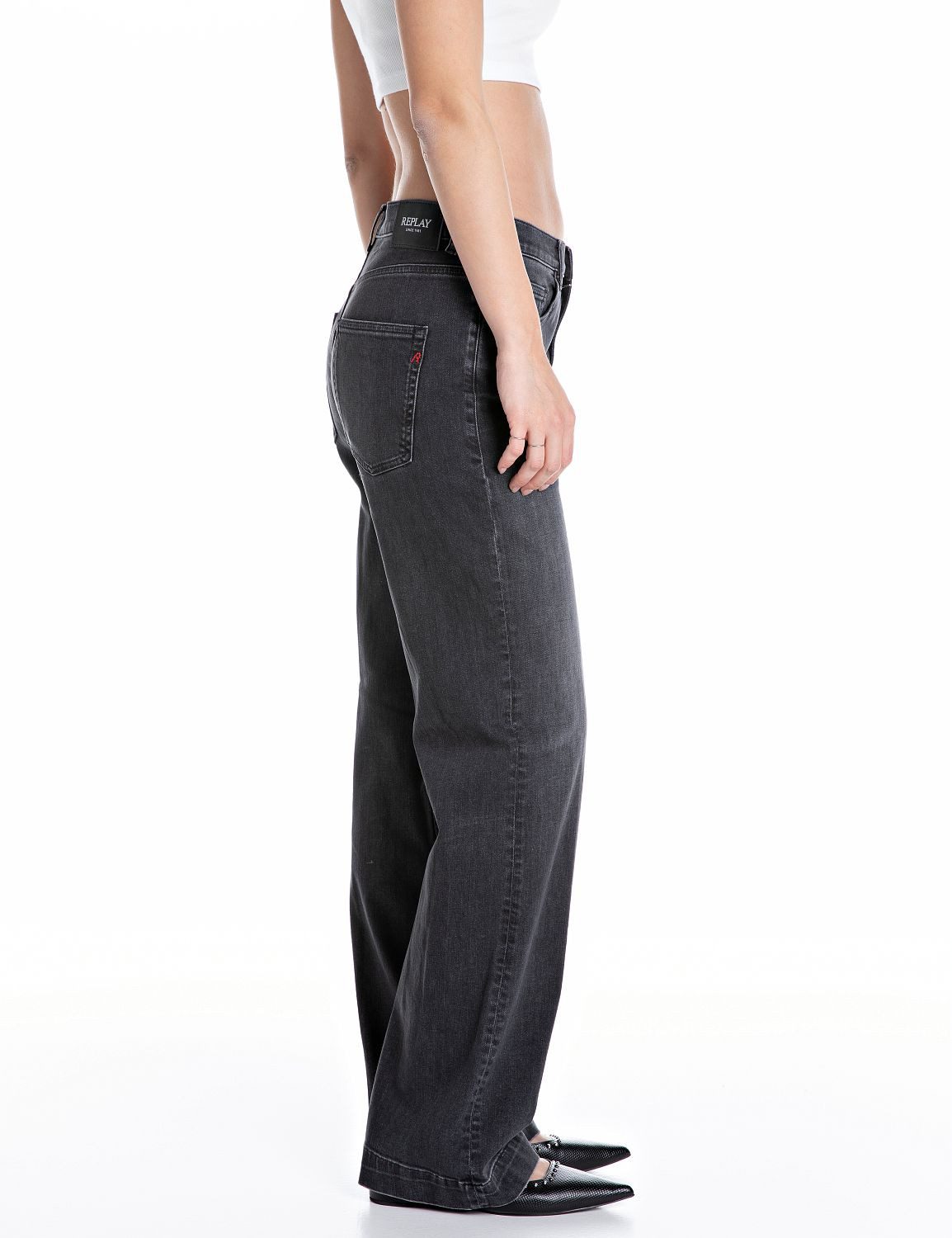 Replay Straight-Jeans MELJA mit weitem Bein günstig online kaufen