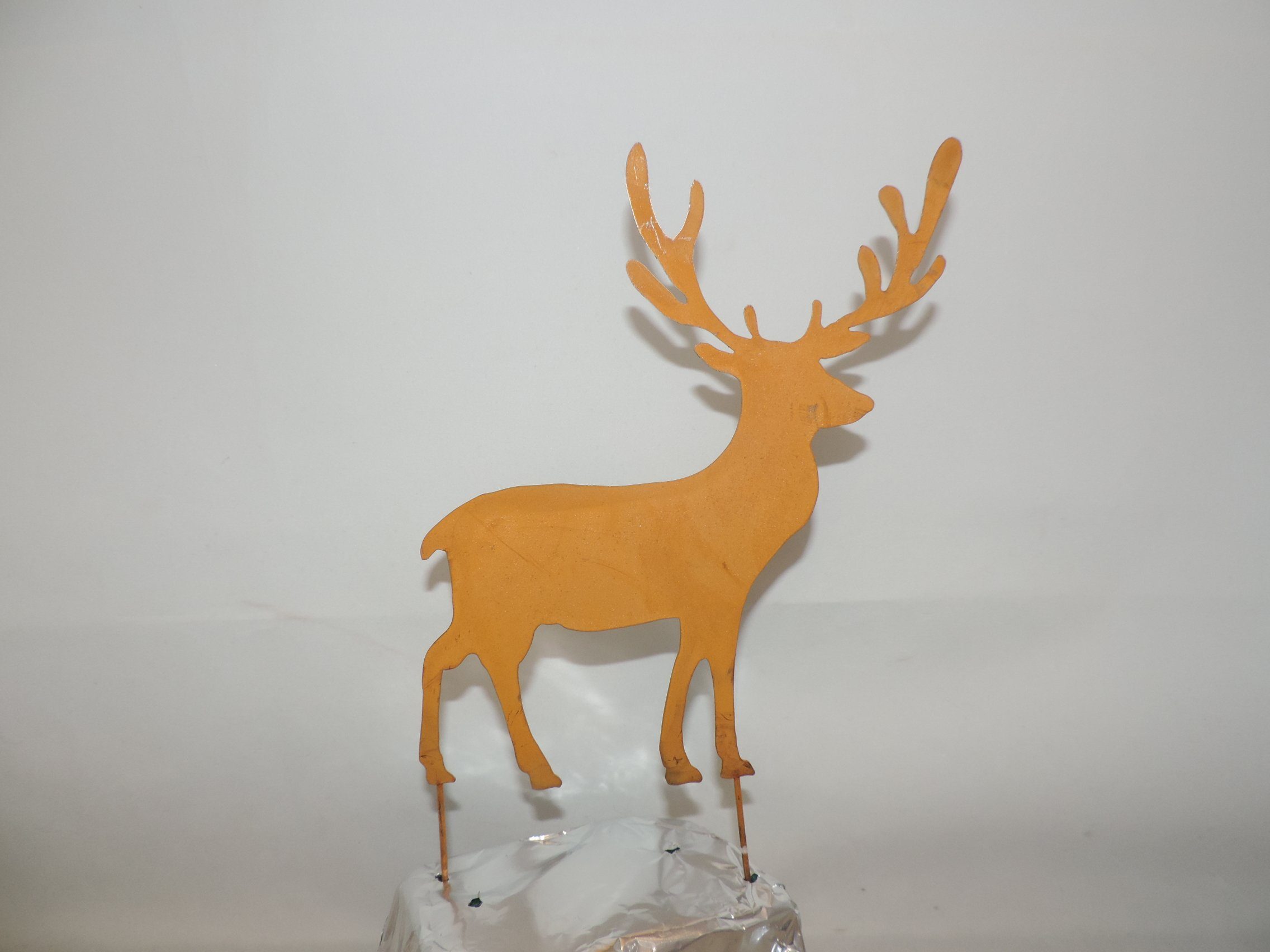 Dragimex Figur 2 mit rost Herbstdeko Bodenstecker Hirsch Weihnachtsfigur