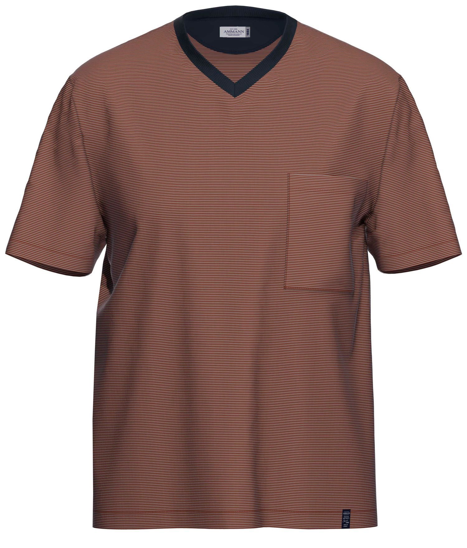 Pyjamaoberteil Herren Pyjamashirt mit kurzem Arm