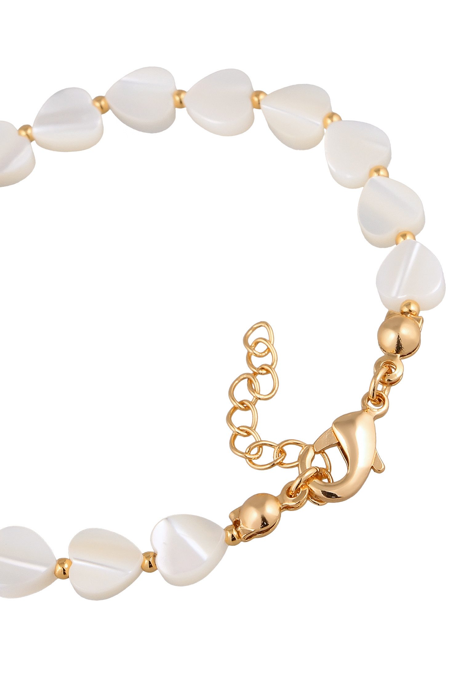 Elli Armband Muschel Herzen Kette Silberfarben (kein Set, 1-tlg)