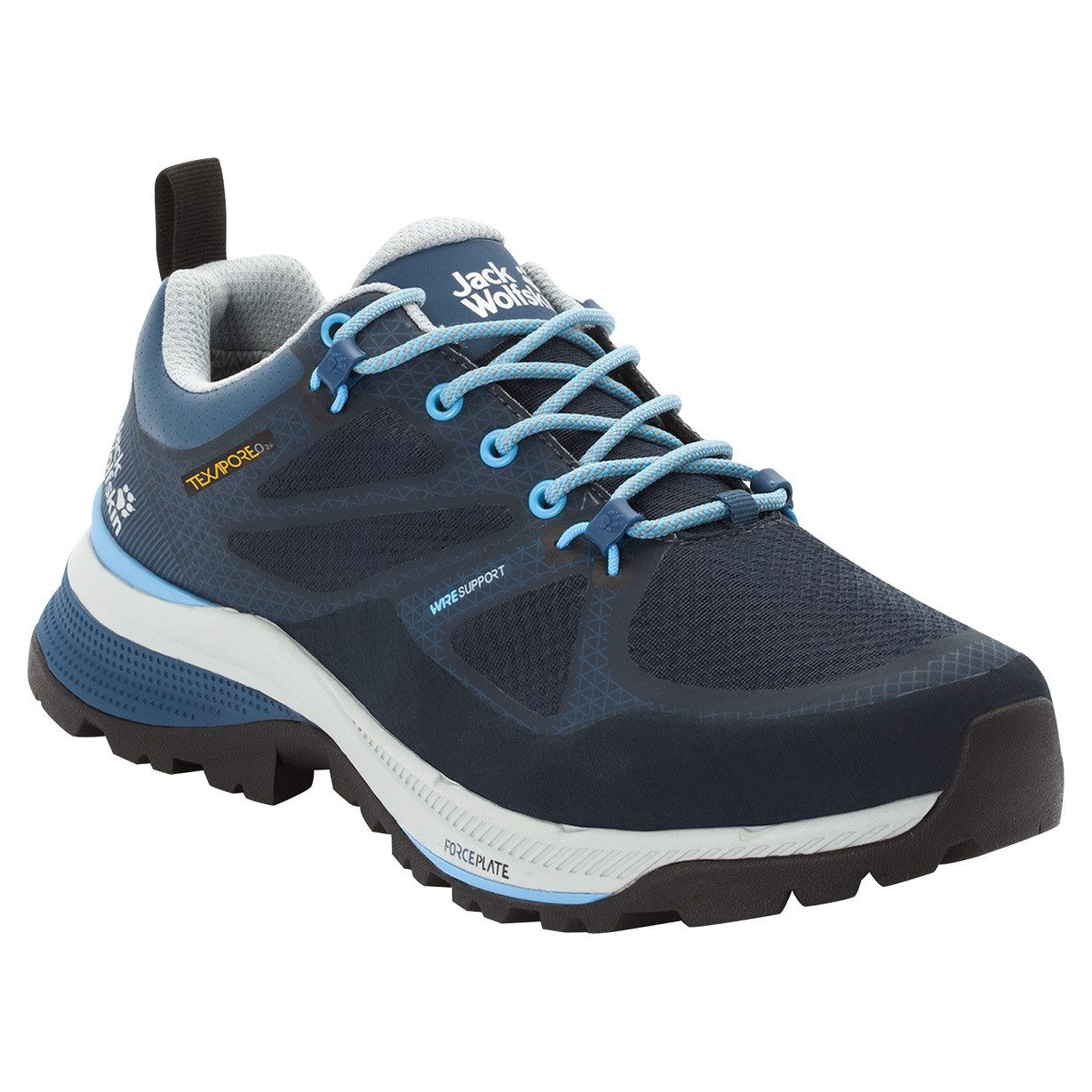 Jack Wolfskin Force Striker Low Texapore wasserdicht dunkelblau Damen Wanderschuh