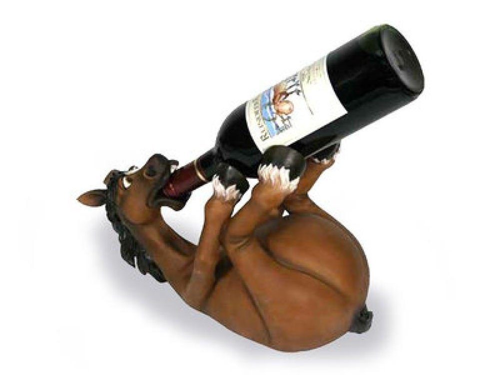 Caramel MEDIA Weinflaschenhalter Weinflaschenhalter saufendes Pferd günstig online kaufen