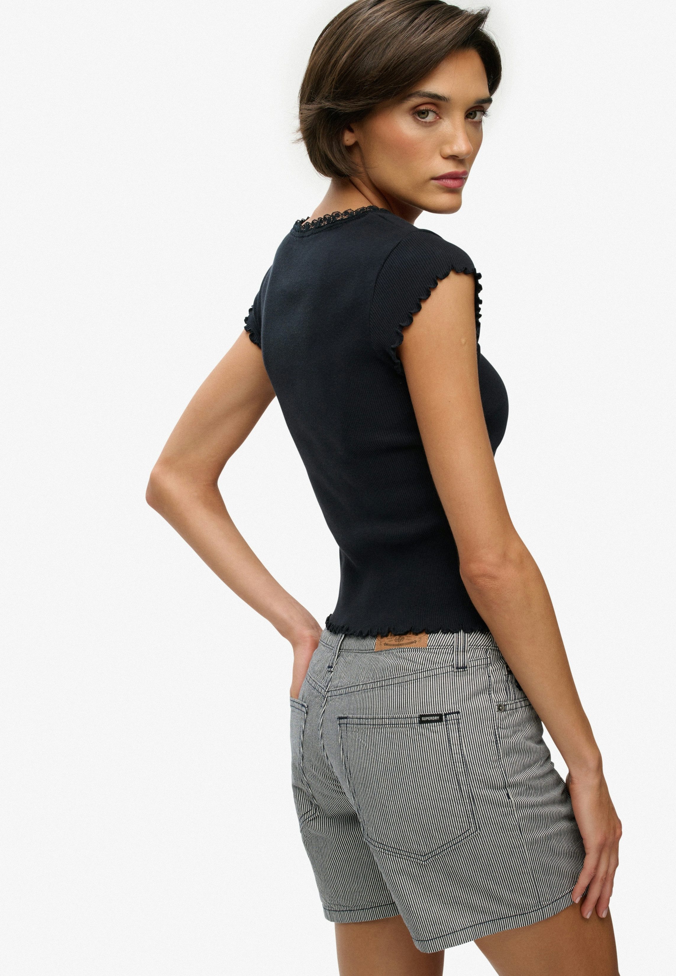 Superdry Jeanshotpants MID RISE STRIPE SHORT