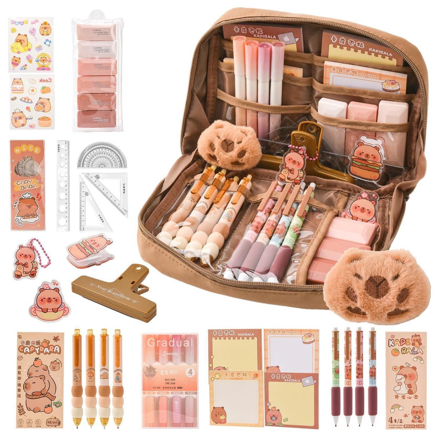 LuxusKollektion Geschenkbox Capybara Federmäppchen Set mit Zubehör