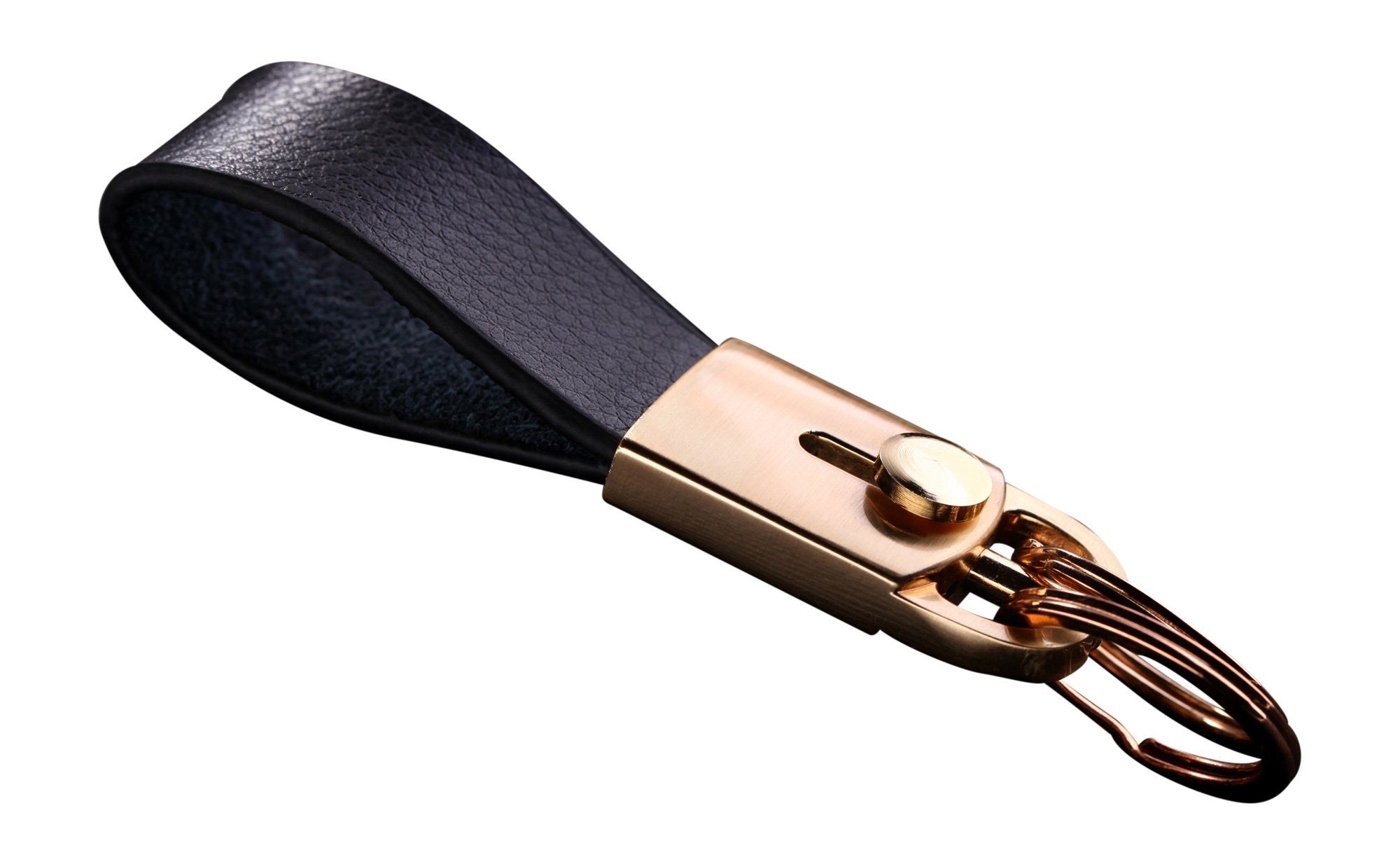 Ringen Kunstleder mit und Gold Schlüsselbund Geschenk Auto Schlüsselring, - Geschenkbox Schlüsselanhänger Leder Schlüsselanhänger Schlüsselhalter Cerbery aus Schlüsselband