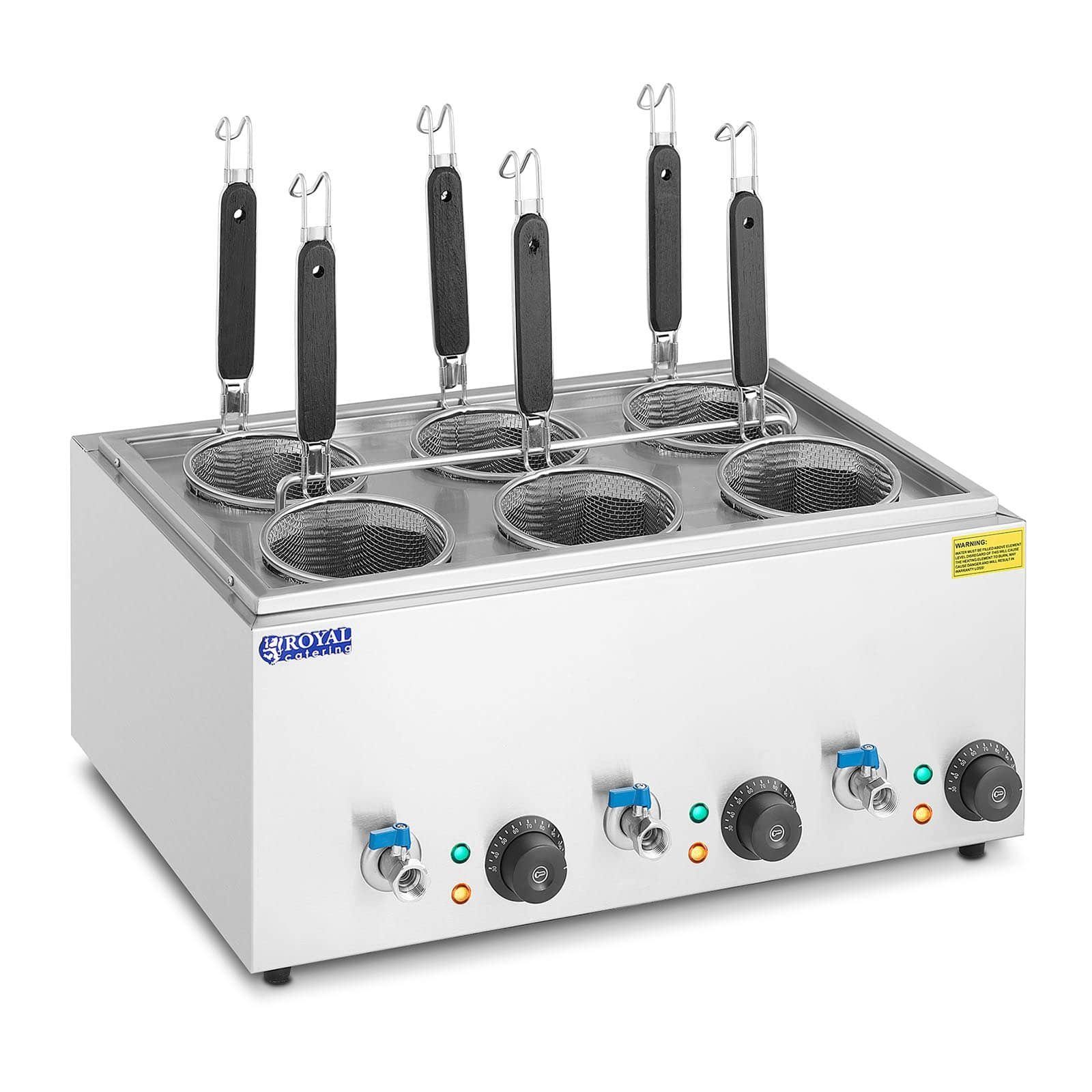 Royal Catering Nudelmaschine Nudelkocher mit 6 Körben Pastakocher Pasta-Station Temperatur: 30 -, 3,000 W