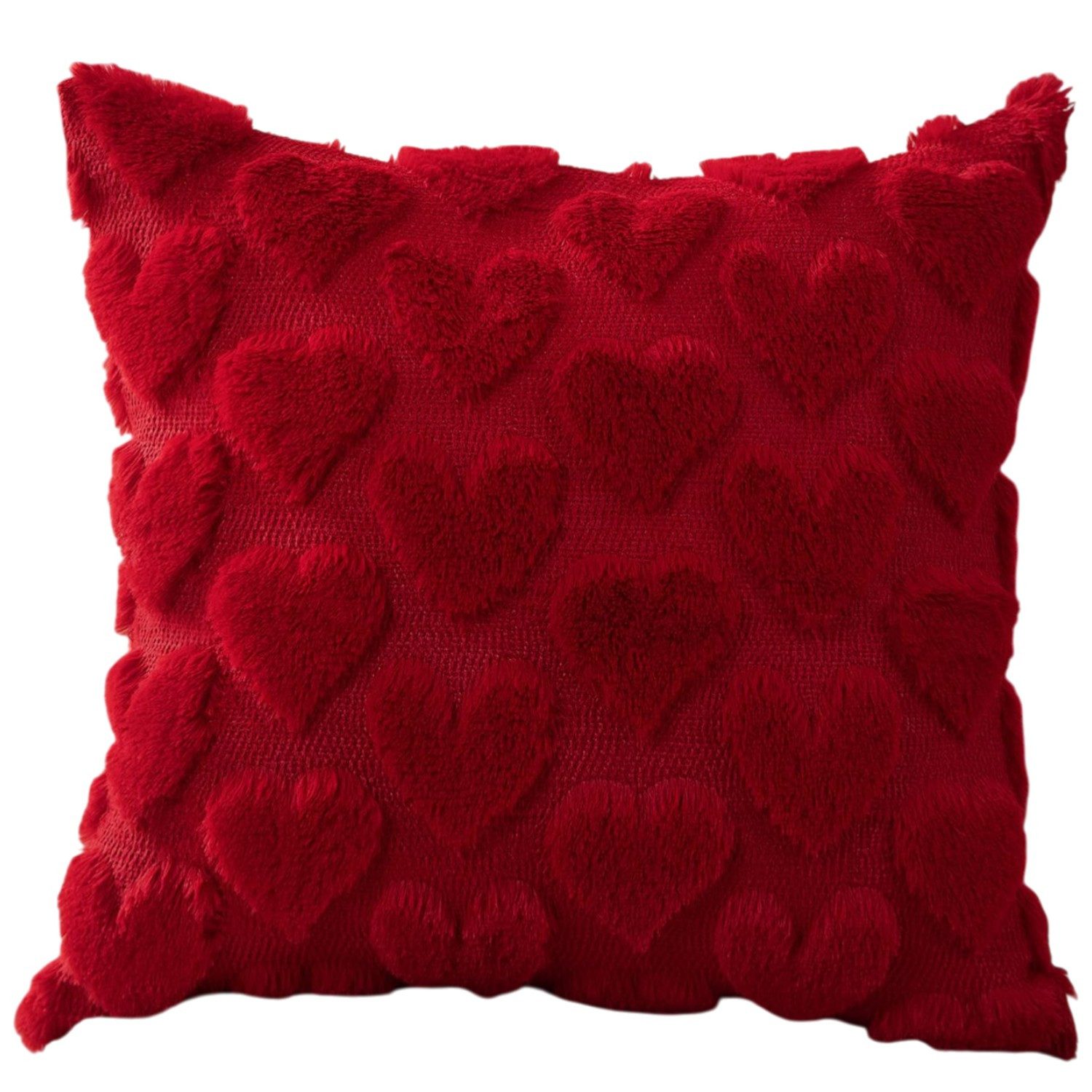 LAPAPRO Dekokissen Herzförmiges Plüschkissen ohne Baumwollfüllung, Valentinstag-Motiv.40*40CM