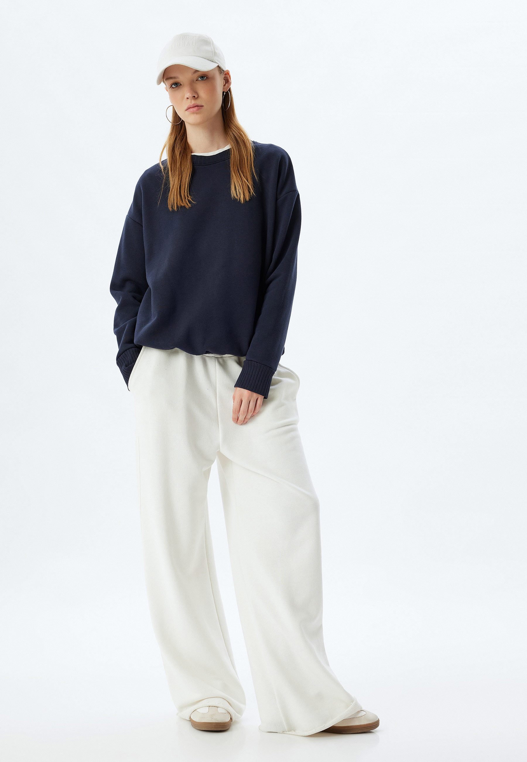 Koton Sweatshirt Rundhalsausschnitt Mit Strickwarendetail