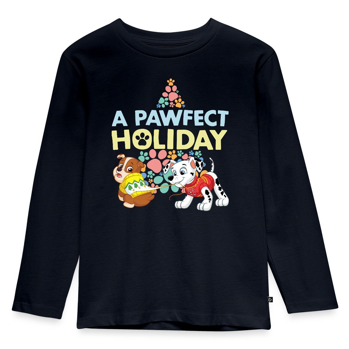 T-Shirt Paw Patrol Rubble & Marshall Weihnachts-Design Kinder Premium Langarms