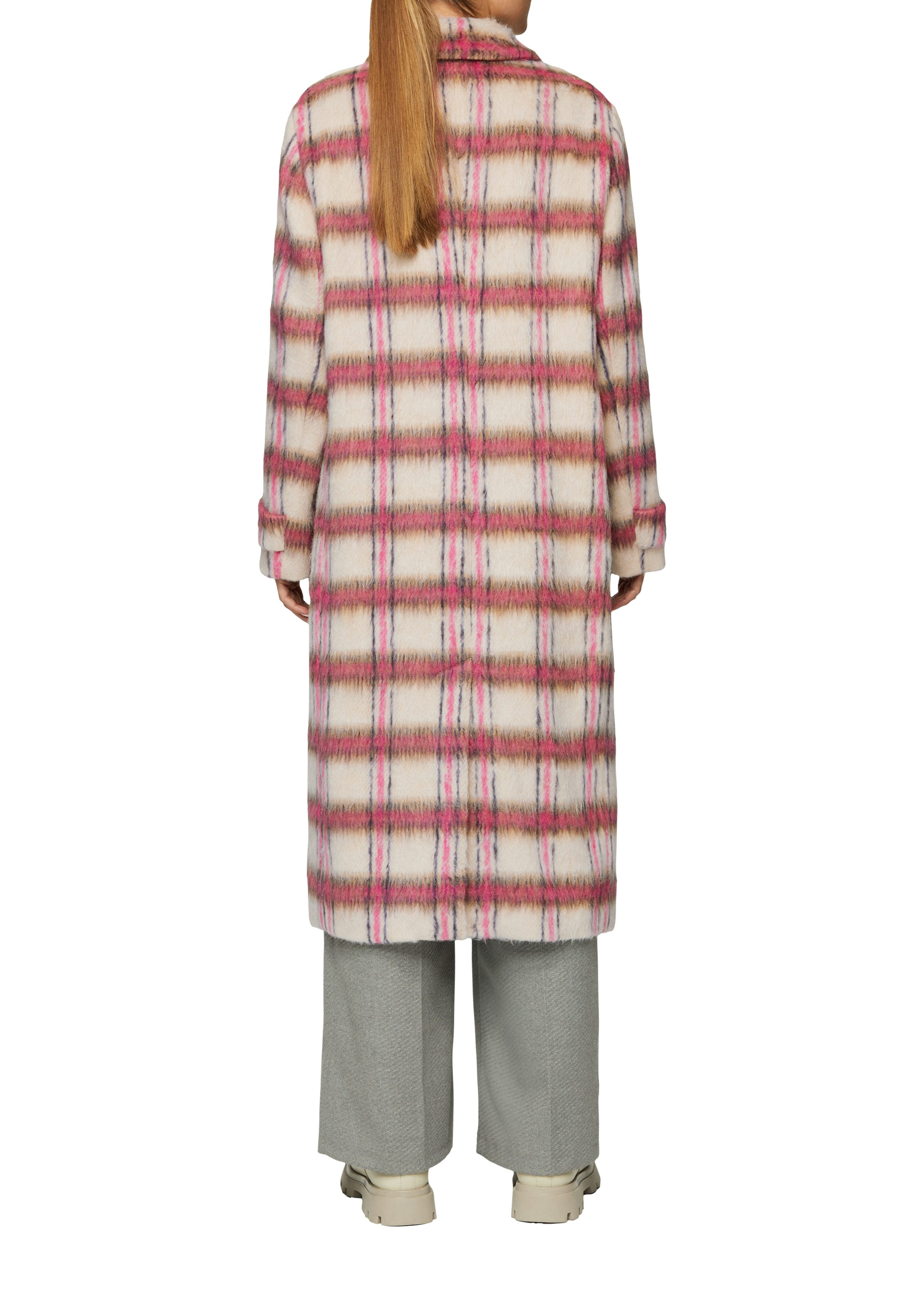 s.Oliver BLACK LABEL Langmantel mit Karomuster günstig online kaufen
