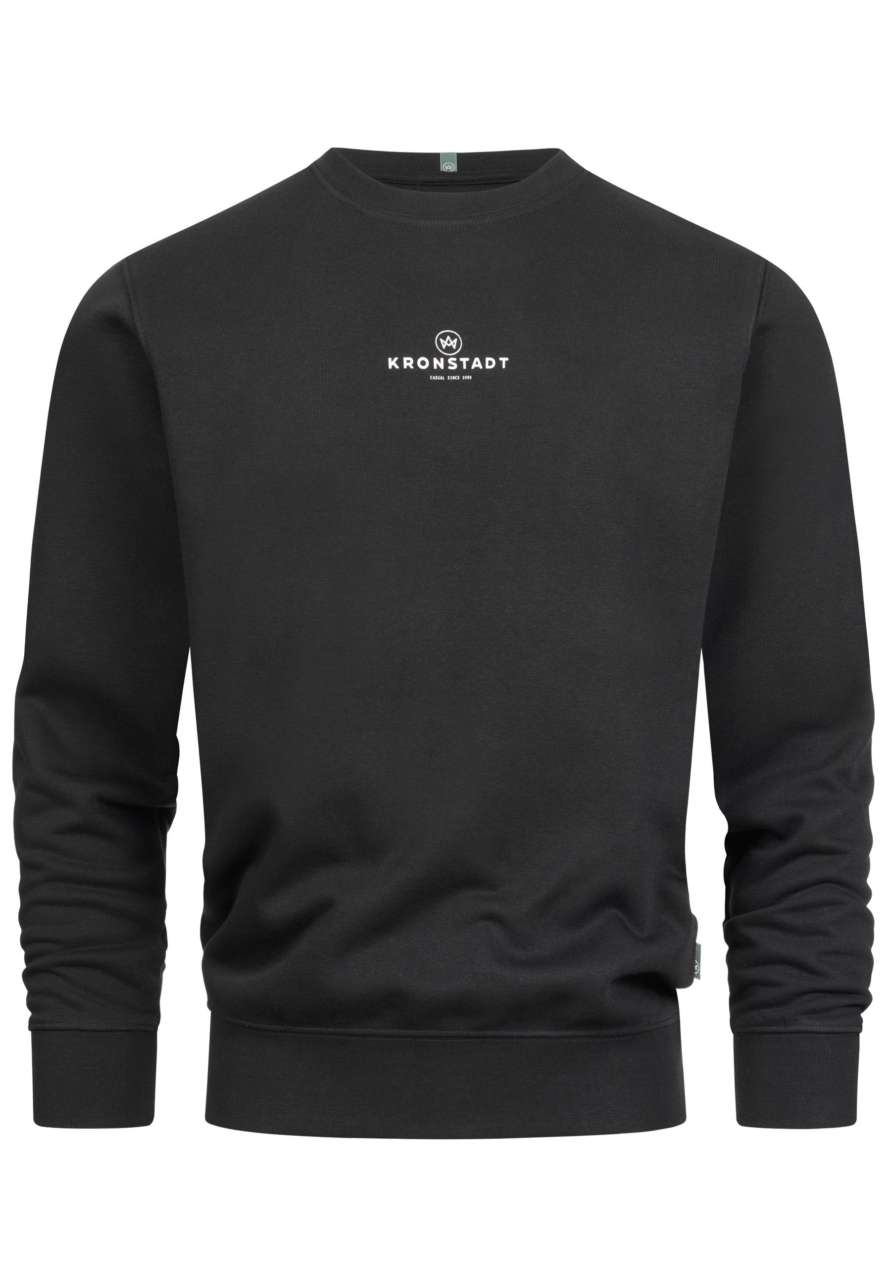 Kronstadt Sweater Herren KSLars Printsweater Sweatshirt Herrenpulli (Sweatshirt) Crewneck mit dezentem Logoprint auf der Brust