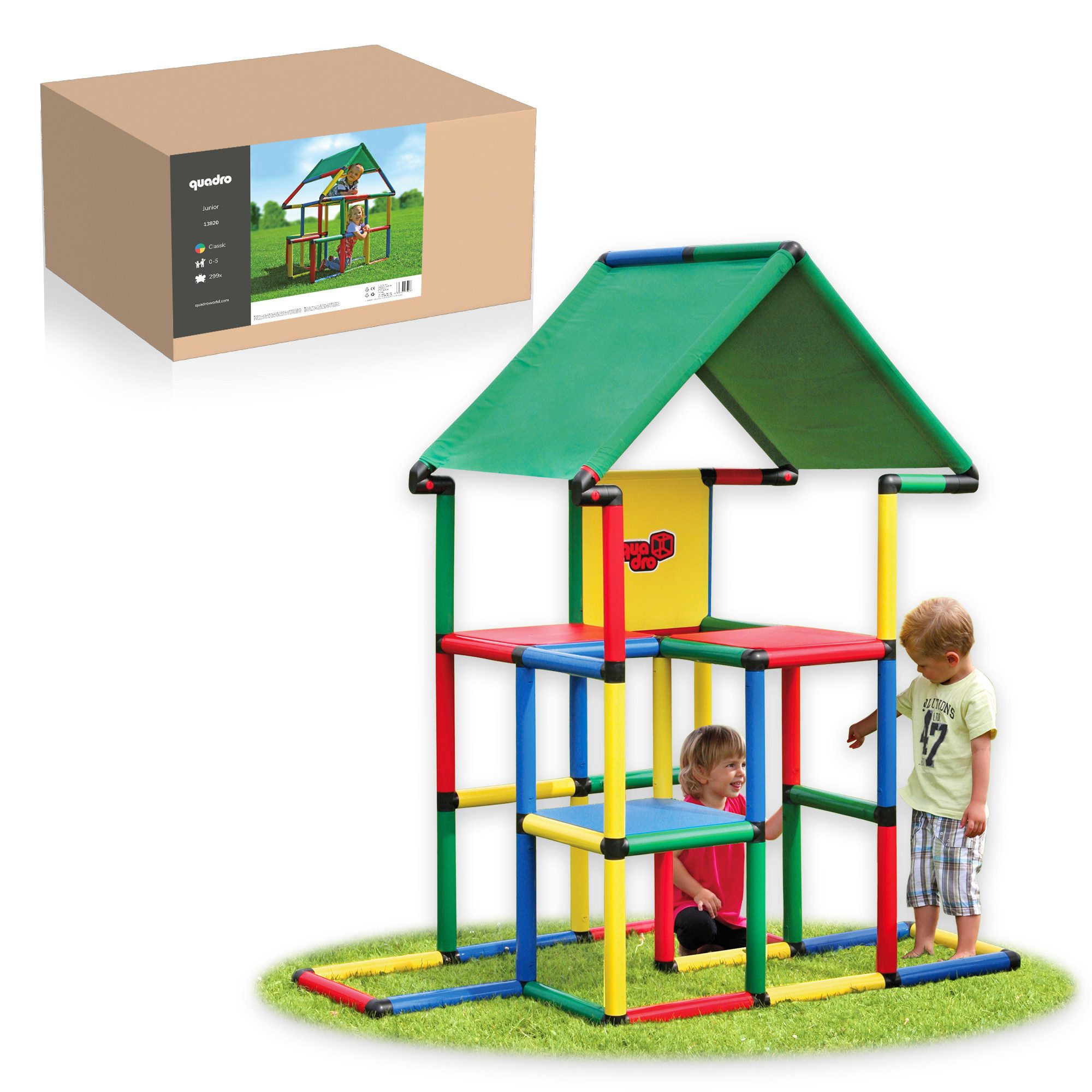 QUADRO Spielturm Junior, Modulares Stecksystem, ab 2 Jahren, Made in Germany, UV-stabil