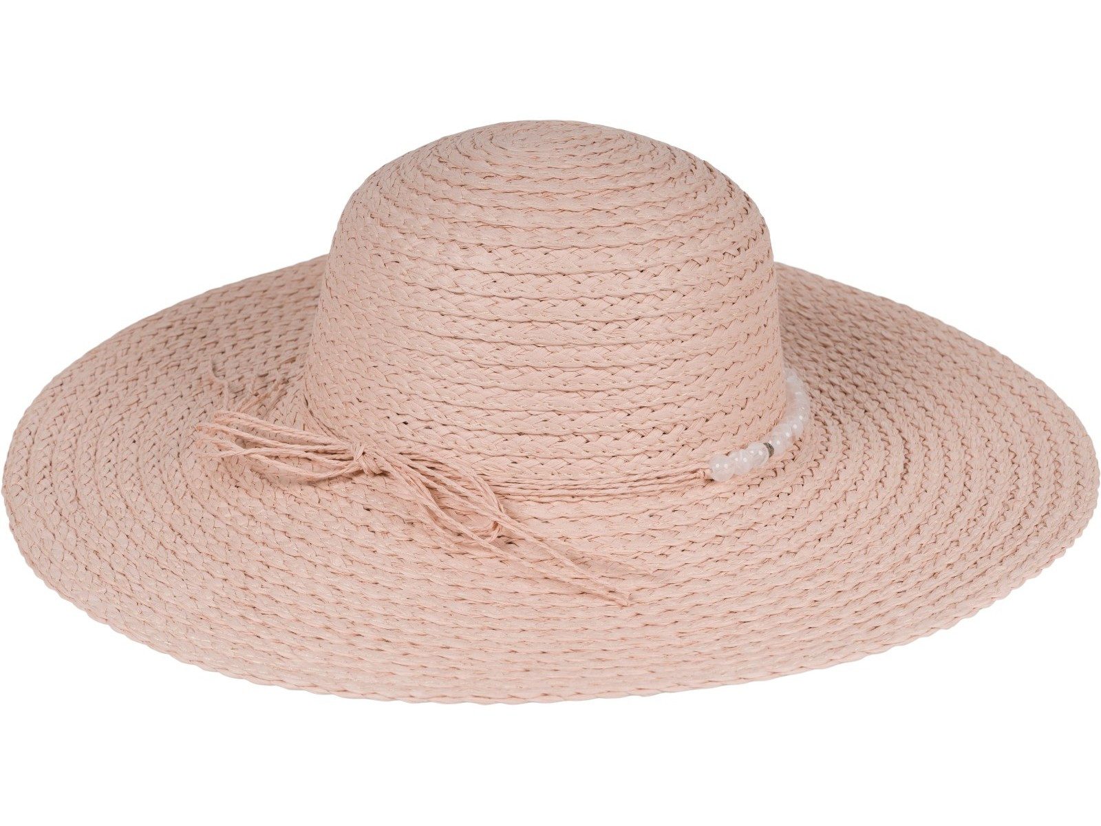 styleBREAKER Sonnenhut Papierstroh Sonnenhut Perlen Hutband (1-St)