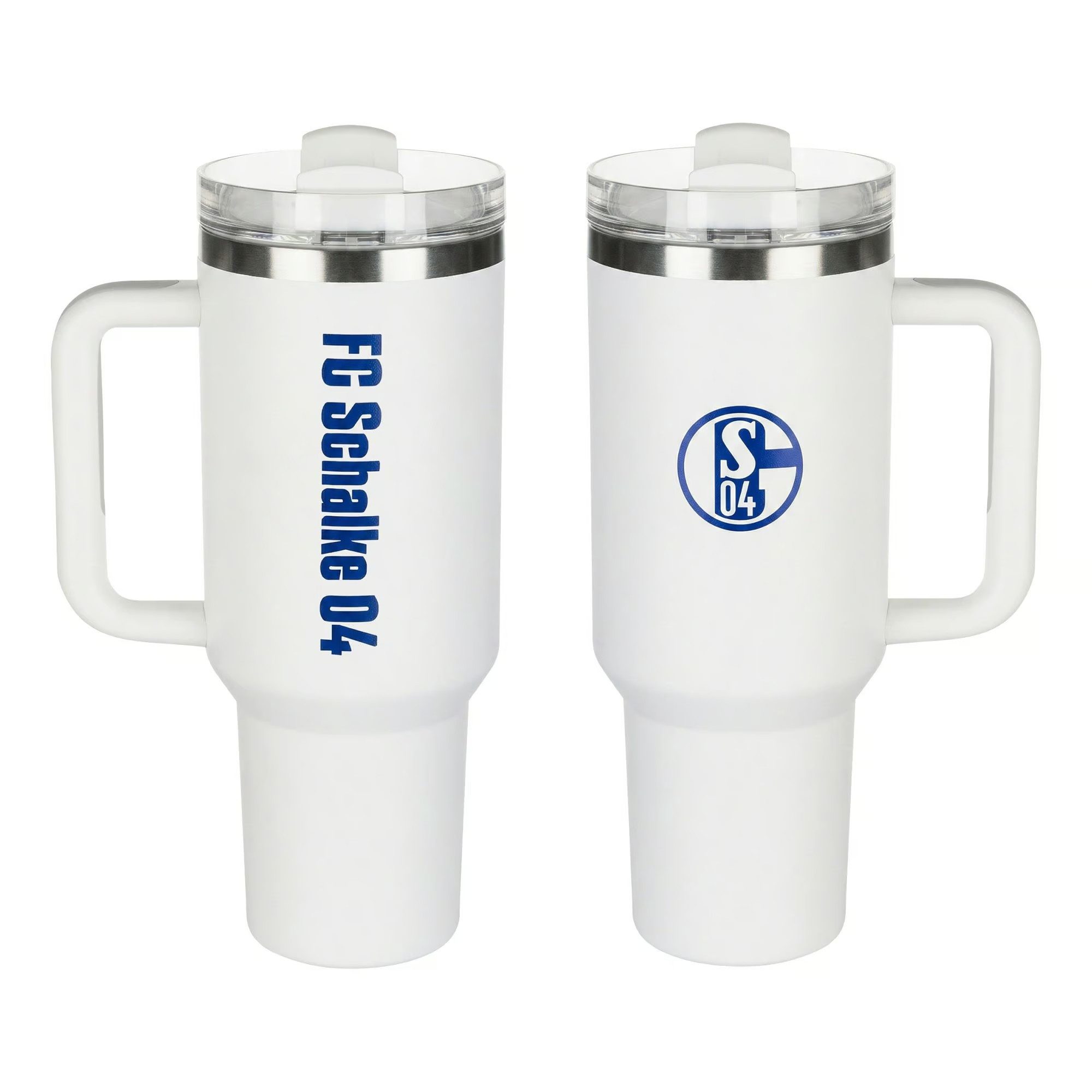 FC Schalke 04 Thermoflasche Trinkbecher Cup weiß