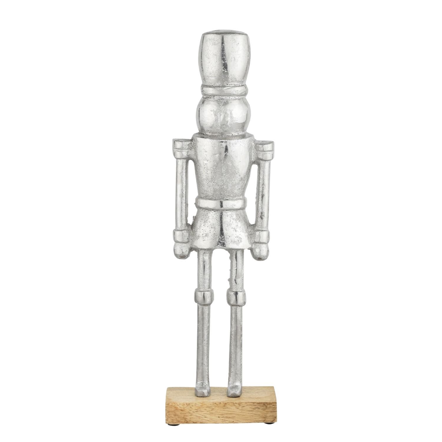 Marrakesch Orient & Mediterran Interior Nussknacker Dekofigur Nussknacker aus Aluminium, im modernen Design, Silber 32 cm, (1-tlg), Handarbeit