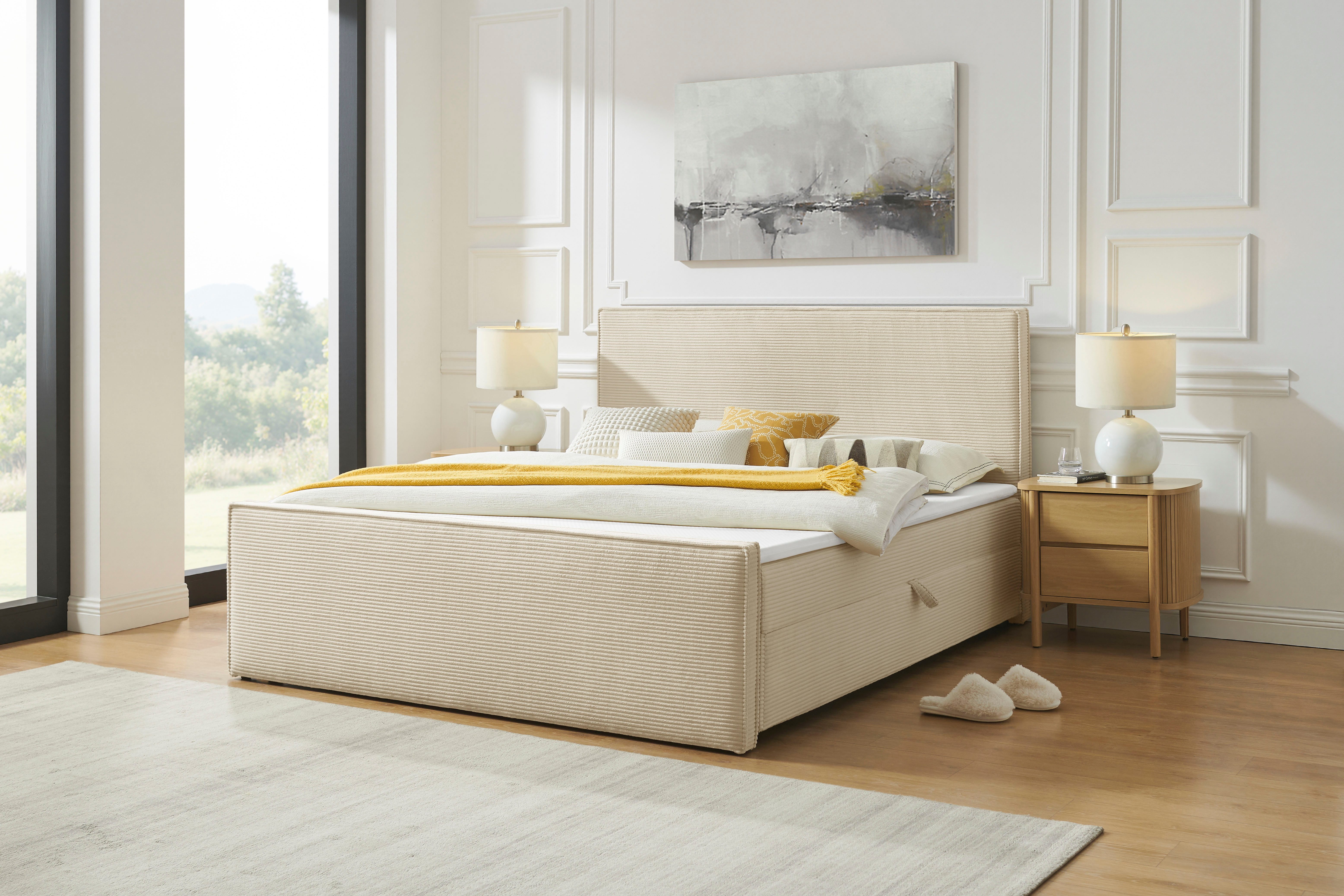 Boxbett Henno inkl. Bettkasten und Topper, Liegefläche 180x200cm