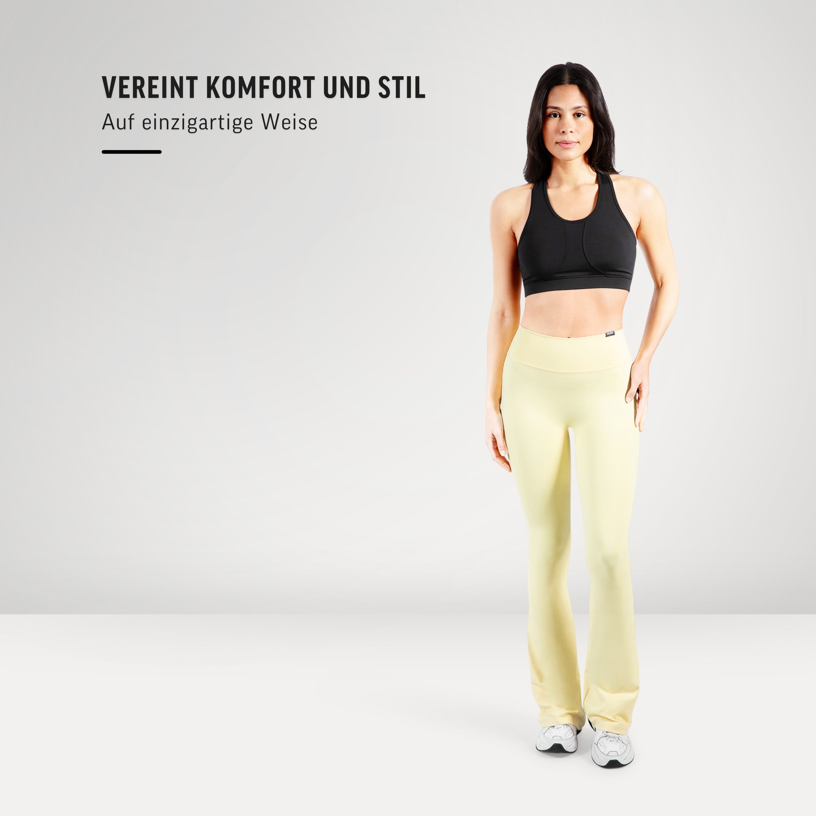Smilodox Schlaghose Loreen, Flared Seamless Sportleggings, Schlaghose, Blickdicht Slim Fit Booty Yogahose, Elastisch Fitnessleggings, Gym, Freizeit