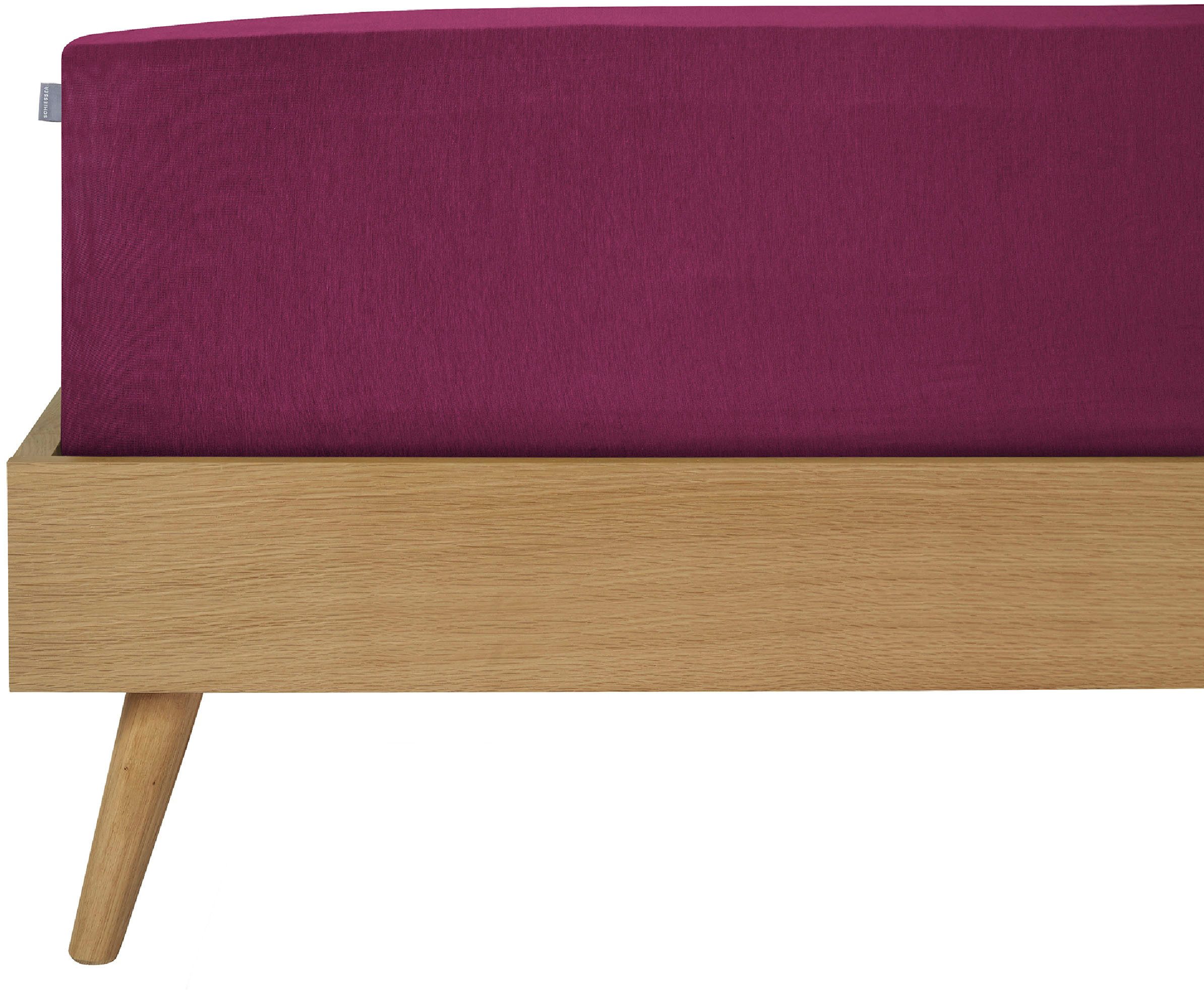 Schiesser Spannbettlaken Elli, Jersey-Elasthan, Gummizug: rundum, (1 Stück), für hohe Matratzen und Boxspringbetten, MADE IN GREEN by OEKO-TEX®