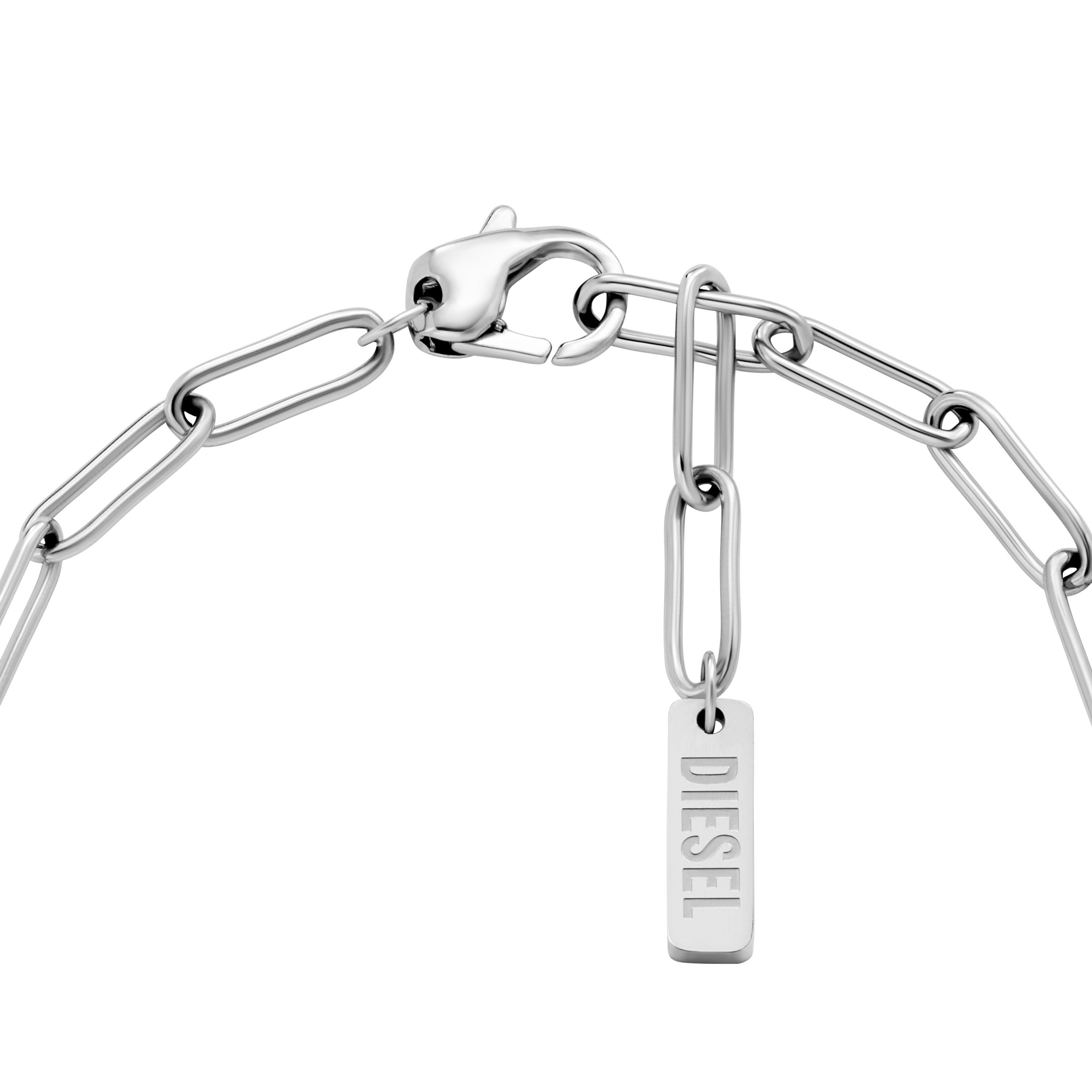 Diesel Charm-Armband Schmuck Geschenk Edelstahl Totenkopf Rose