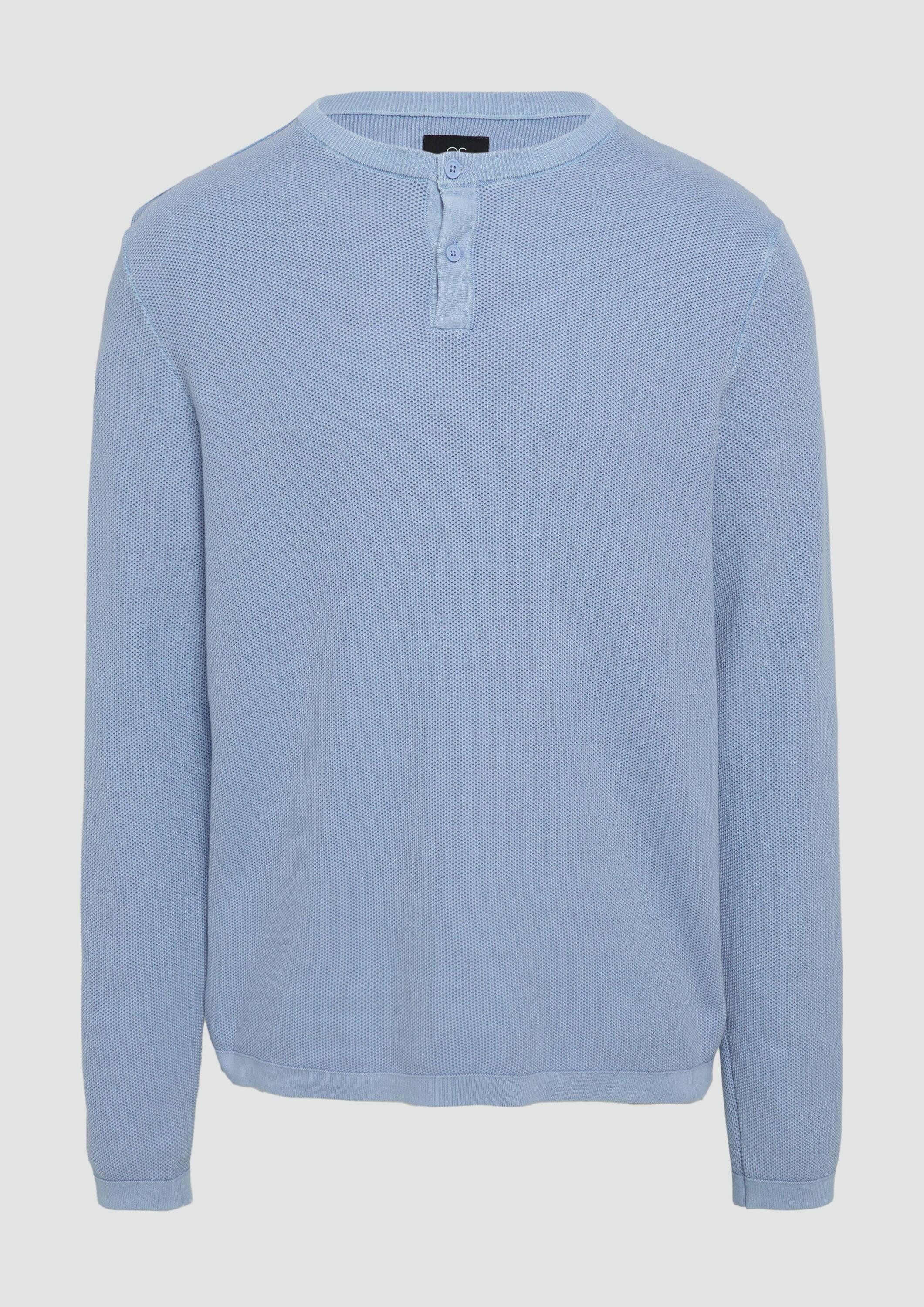 QS Longpullover Strickpullover Strickpullover mit Knopfleiste