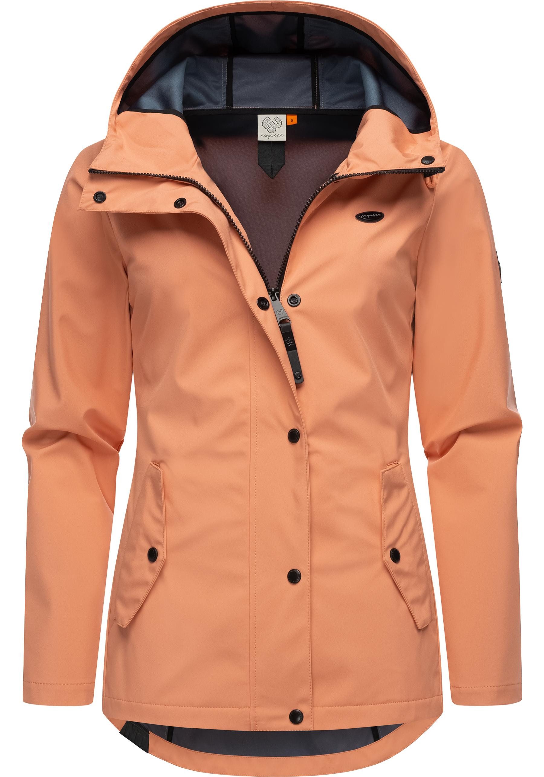 Ragwear Softshelljacke Margge Shell wasserdichte Damen Übergangsjacke mit großer Kapuze