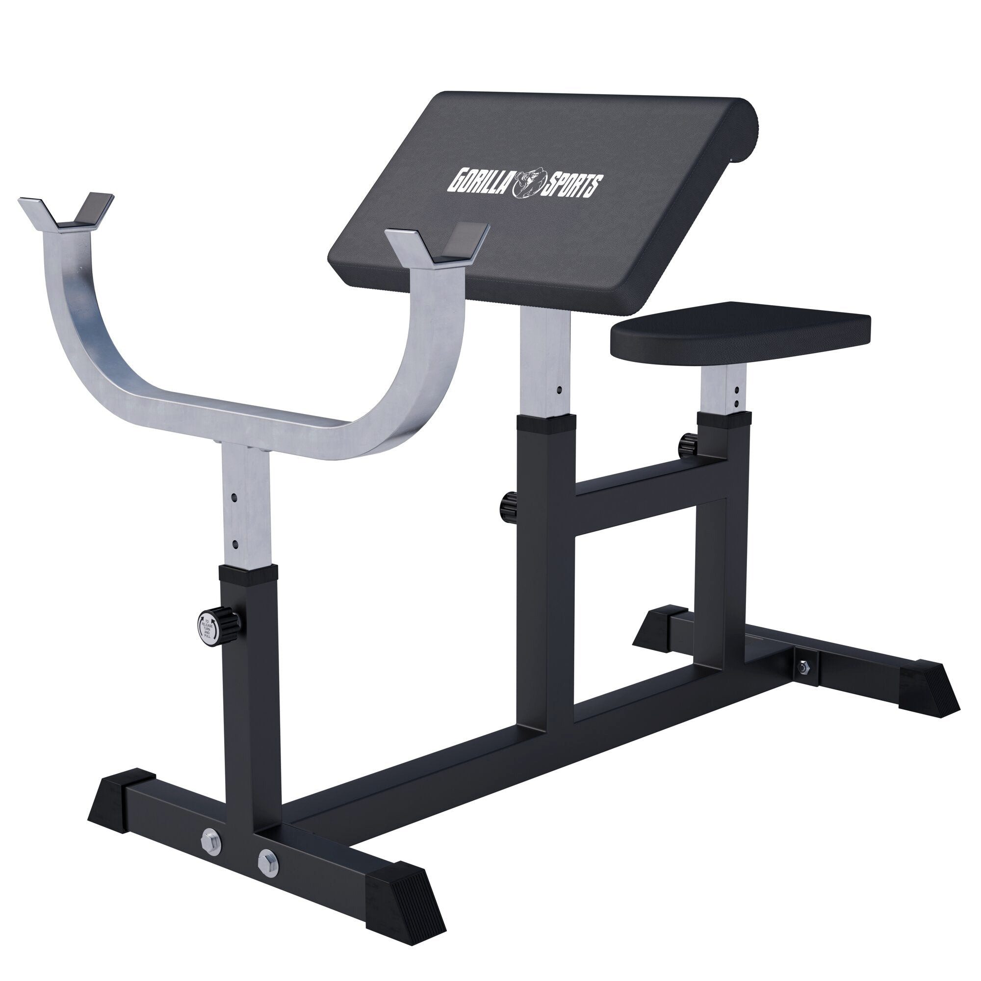 GORILLA SPORTS Hantelbank Curlbank Weiß/Schwarz, (1-tlg)