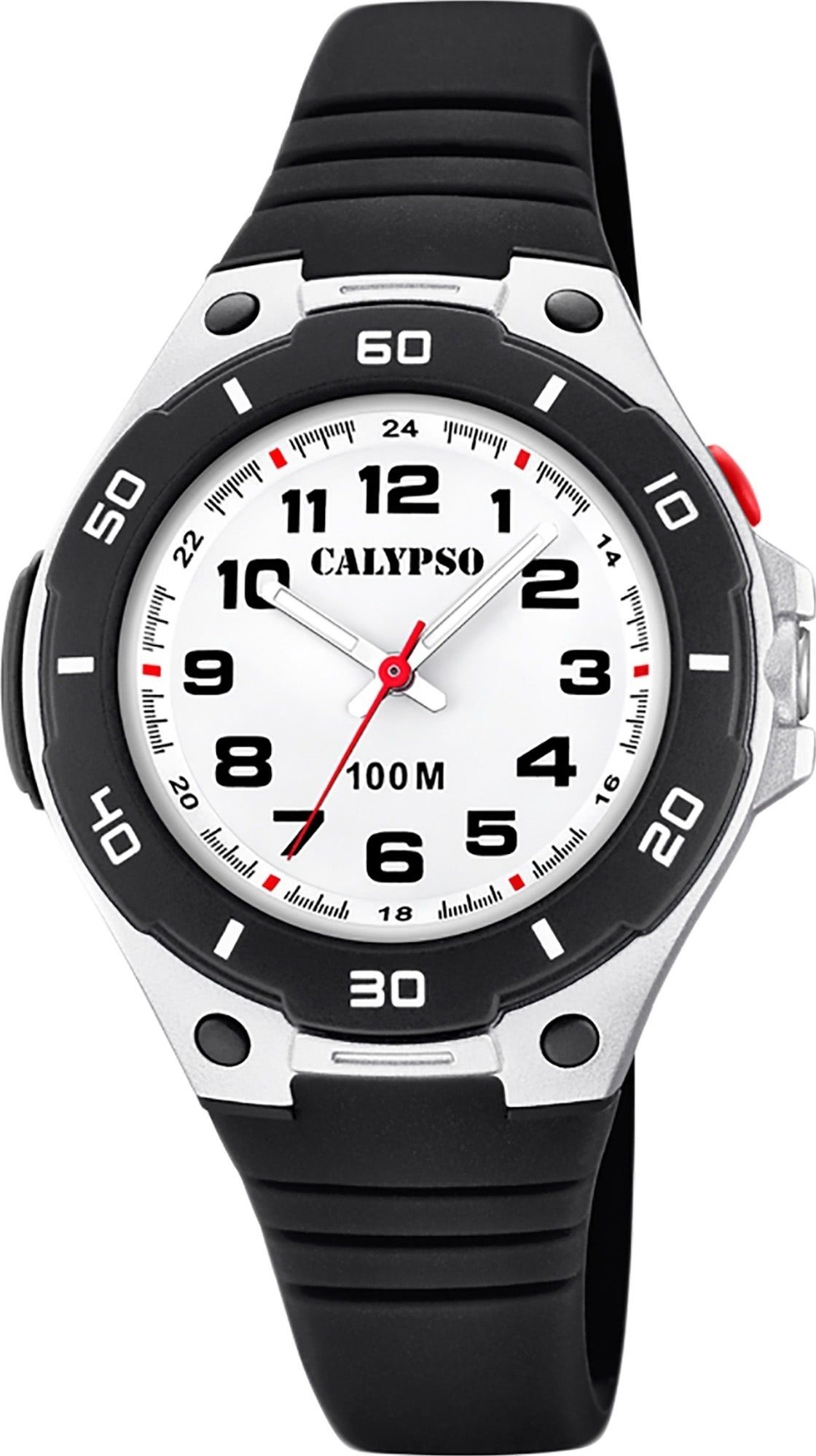 PU, Uhr Kinder WATCHES Kinder Calypso CALYPSO Fashion Armbanduhr PUarmband Kunststoff K5758/6 rund, Quarzuhr schwarz, Kunststoff,