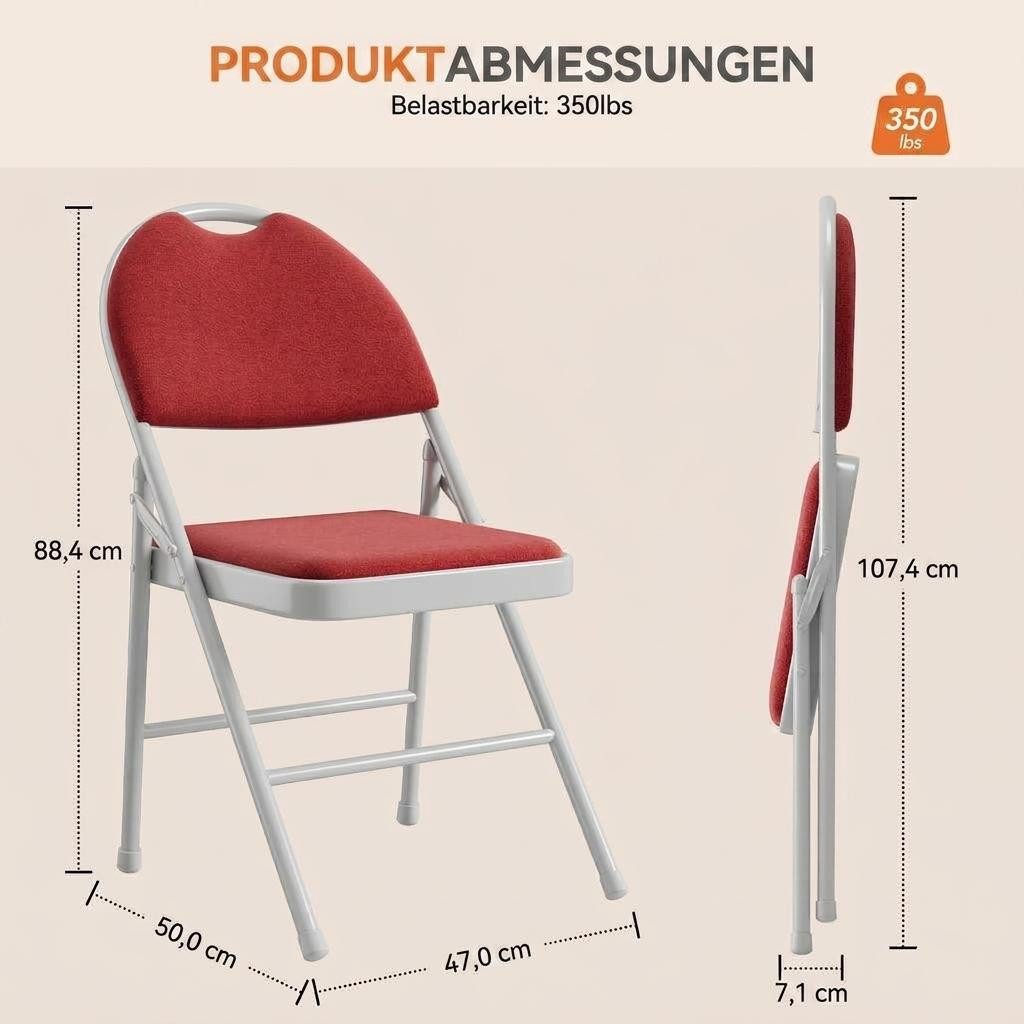 GarveeMore Klappstuhl Gästestuhl Klappstuhl Campingstuhl 2/4/6er Set Gartenstuhl (2 St)