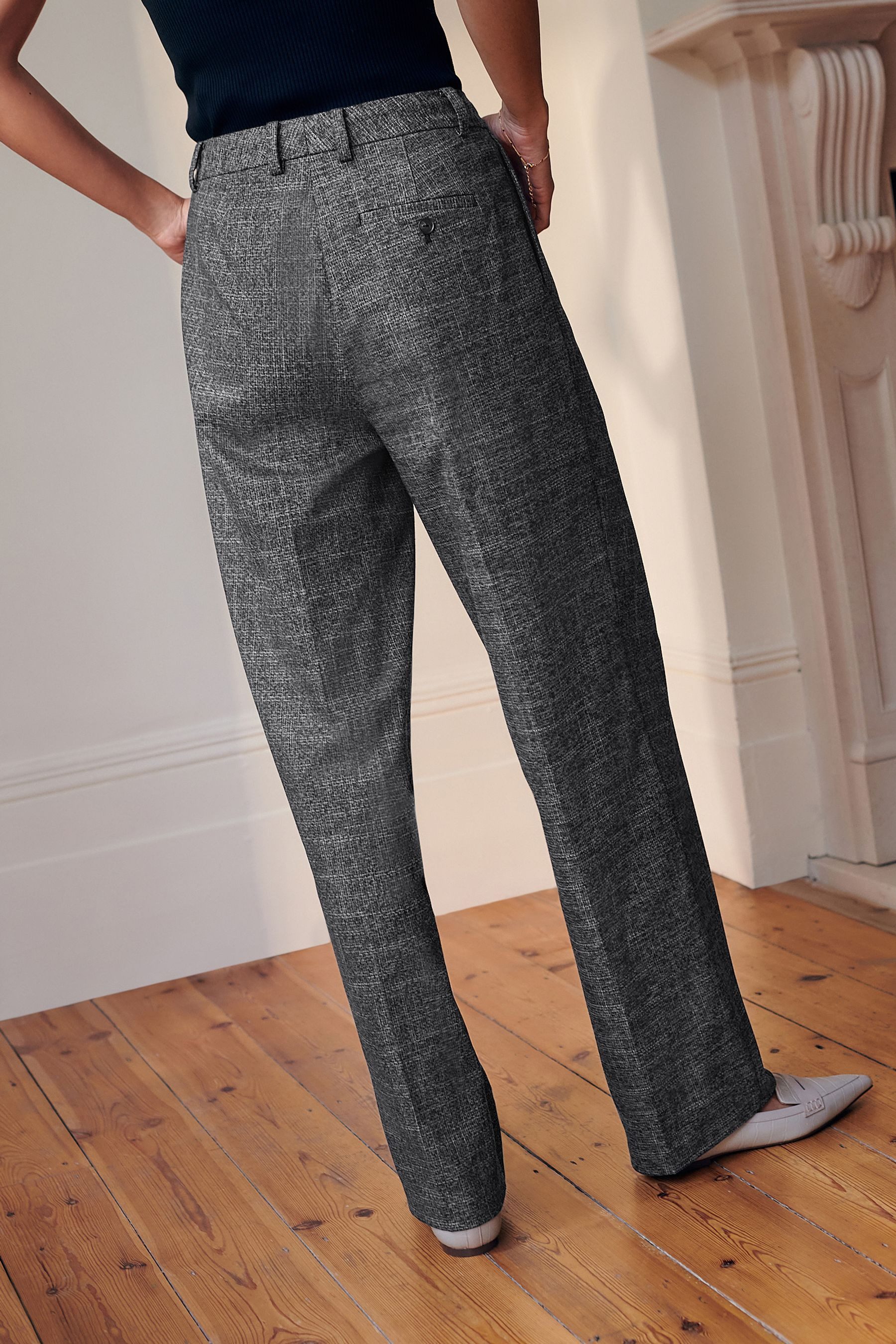 Next Bundfaltenhose Kreuzschraffur-Hose mit Bundfalten, Kurzgröße (1-tlg) günstig online kaufen