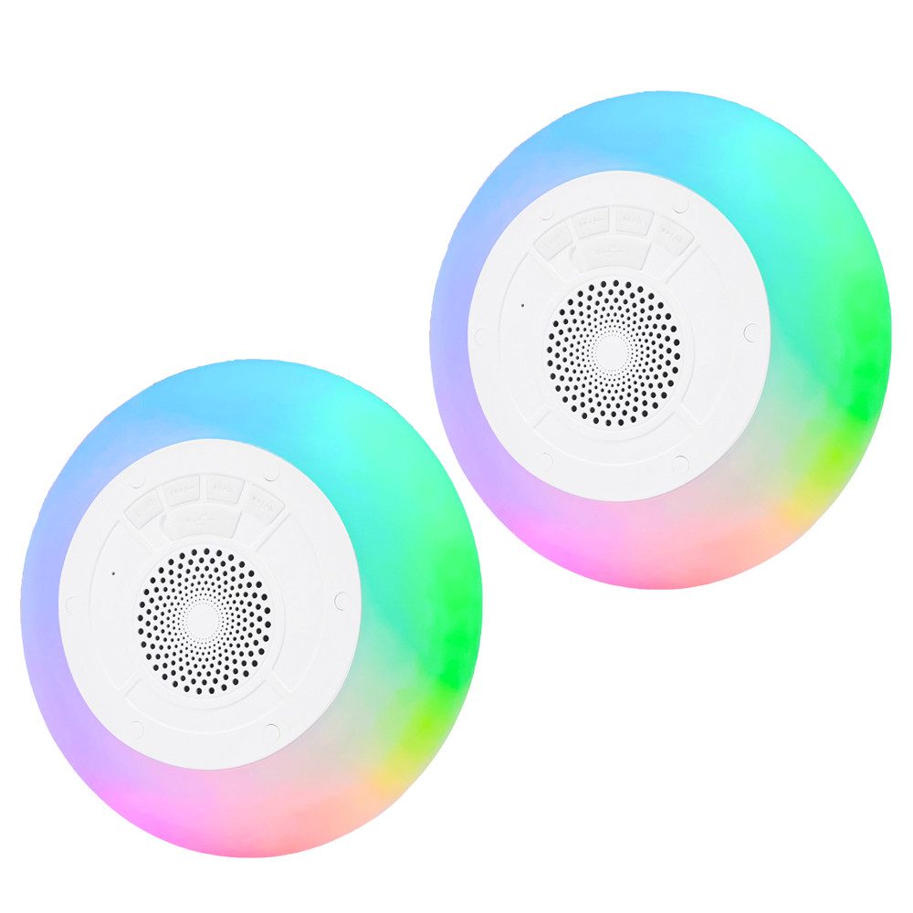 TWUFY Pool-Lampe Pool Lautsprecher mit Lichtern BT Tragbar IPX7 Wasserdicht, RGB, schwimmend mit 8 Modi, integriertes Mikrofon,Freisprecheinrichtung