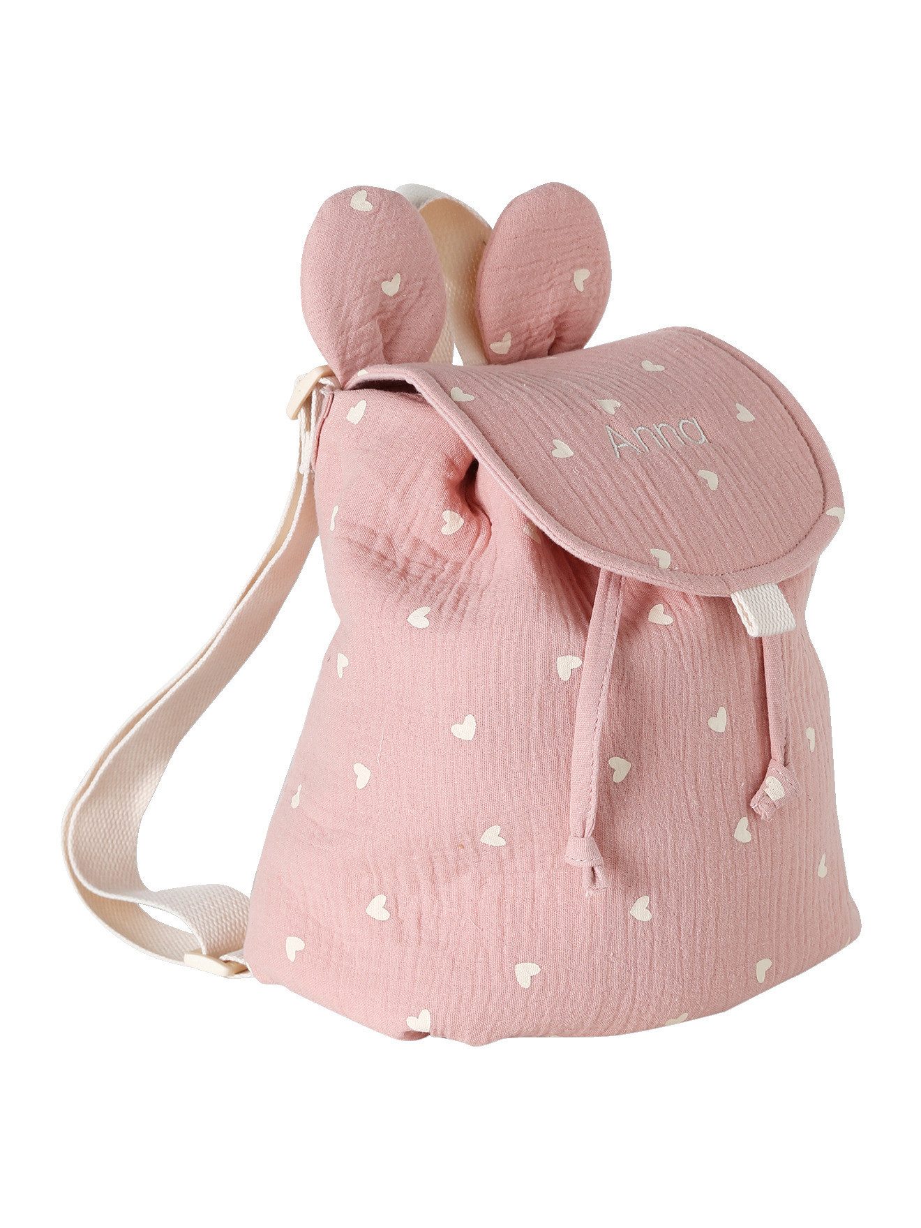 vertbaudet Rucksack Kinder Kita-Rucksack aus Musselin mit Ohren – Bild 2 von 5